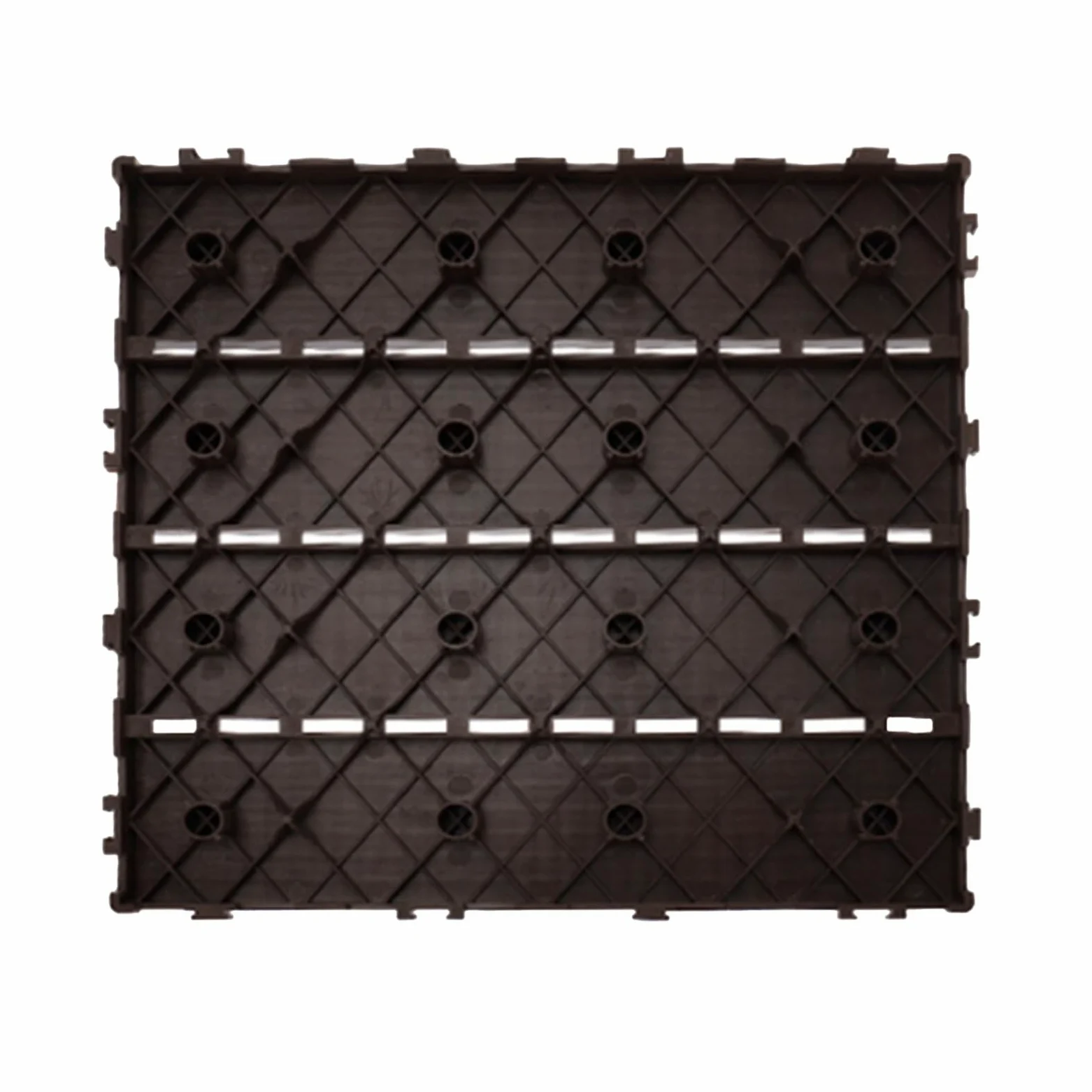 Azulejos de plástico para jardín, 30 x 30 cm, baldosas de PVC, color negro café, suelo empotrable, total 0,9 m², recortables, 10 unidades
