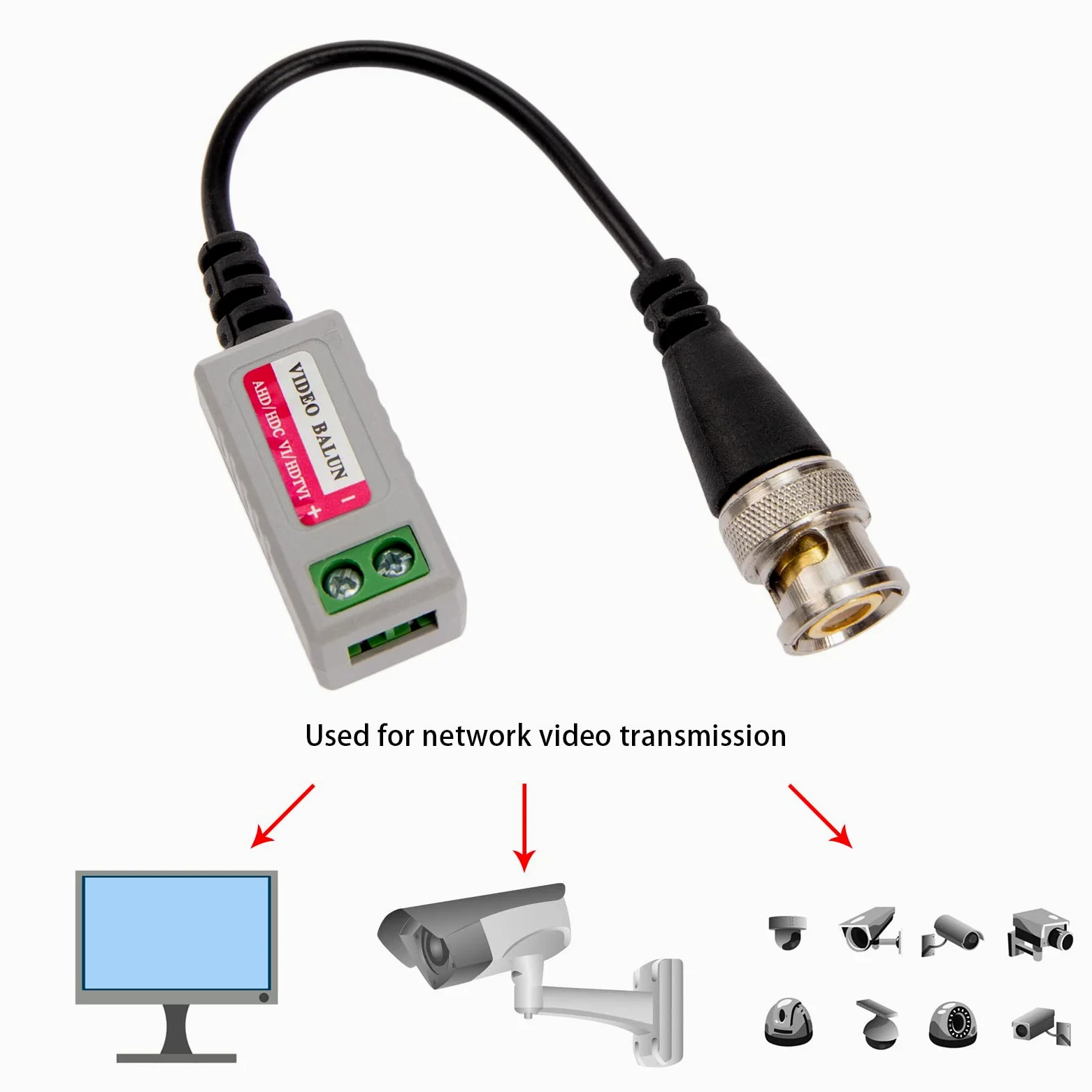 OTOTEC 6 Pares (12 Piezas) Mini CCTV Pasivo BNC Video Balun Cable Transceptor para Cable BNC Macho A Través de Transmisor de Par Trenzado CAT5/5E/6 Sistema de Cámara de Seguridad CCTV