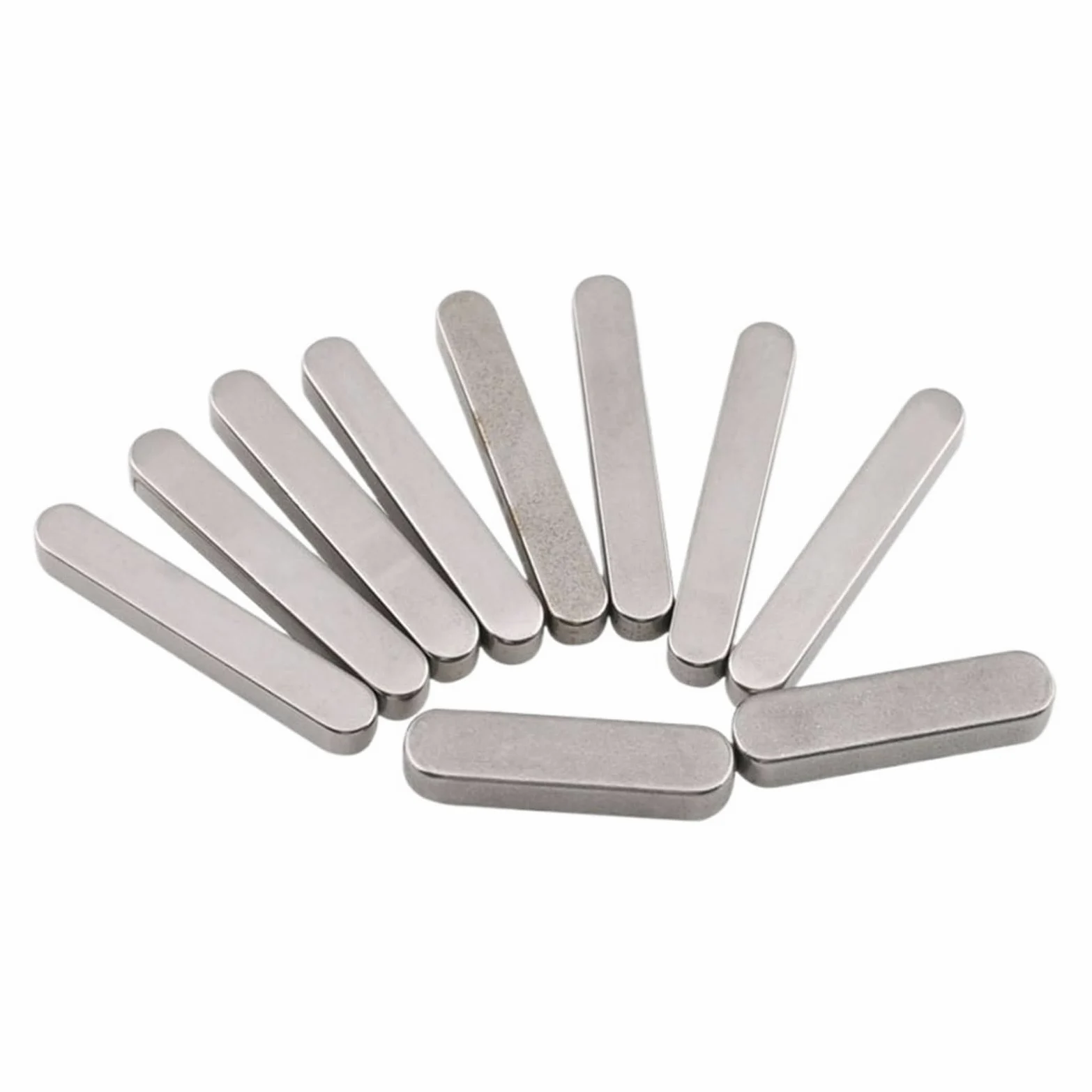 chavetas de accionamiento Paralelo, Eje de transmisión con chaveta de Pluma de Extremo Redondo Chaveta paralela Acero Inoxidable A2 M4(4x4x20mm,10Pcs)