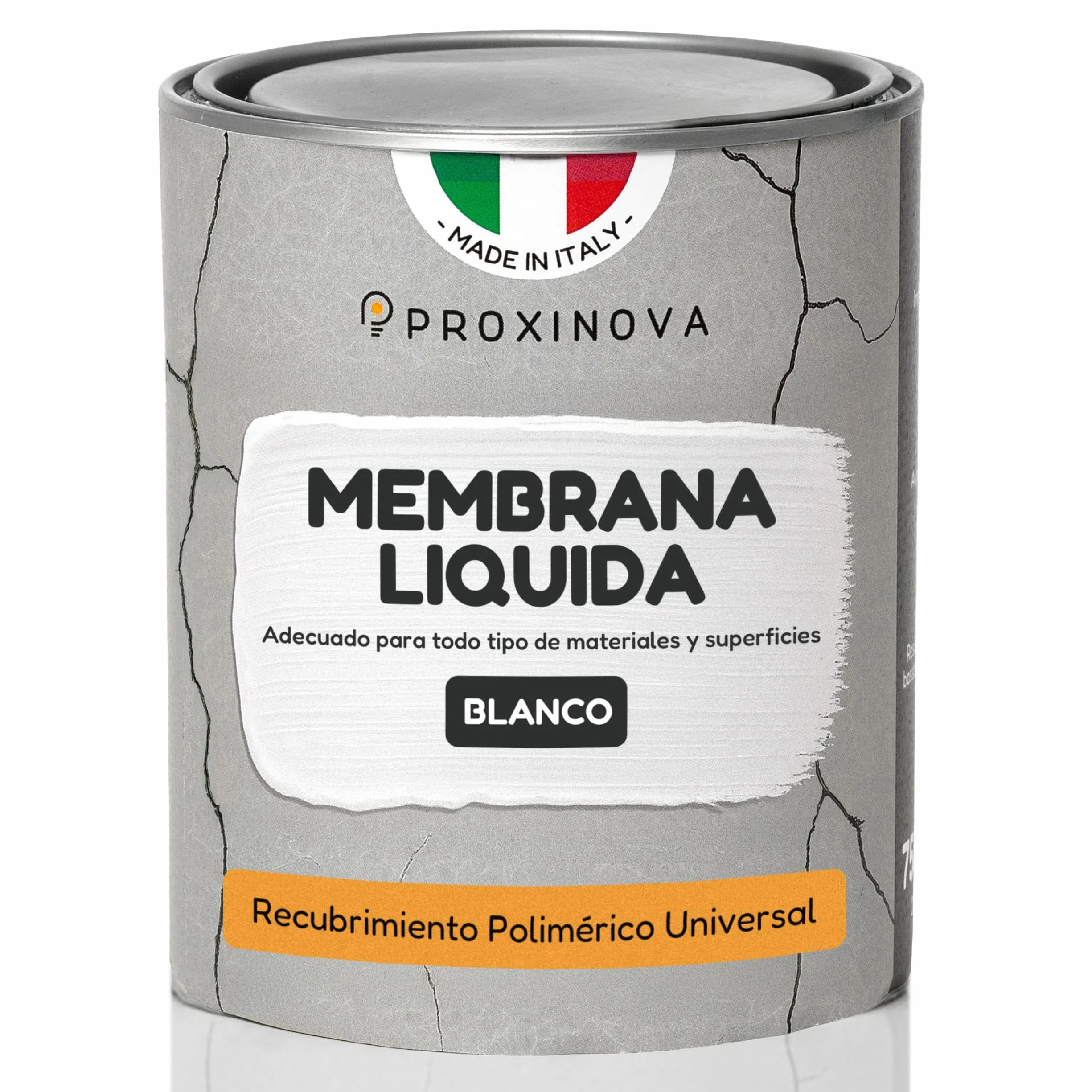 Pintura líquida Impermeabilizante Blanca 750 ml PROXINOVA - Para Terrazas, Muros y Techos, Membrana Líquida Impermeabilizante Antihumedad, de Alta Resistencia, Revestimiento Impermeable Duradero