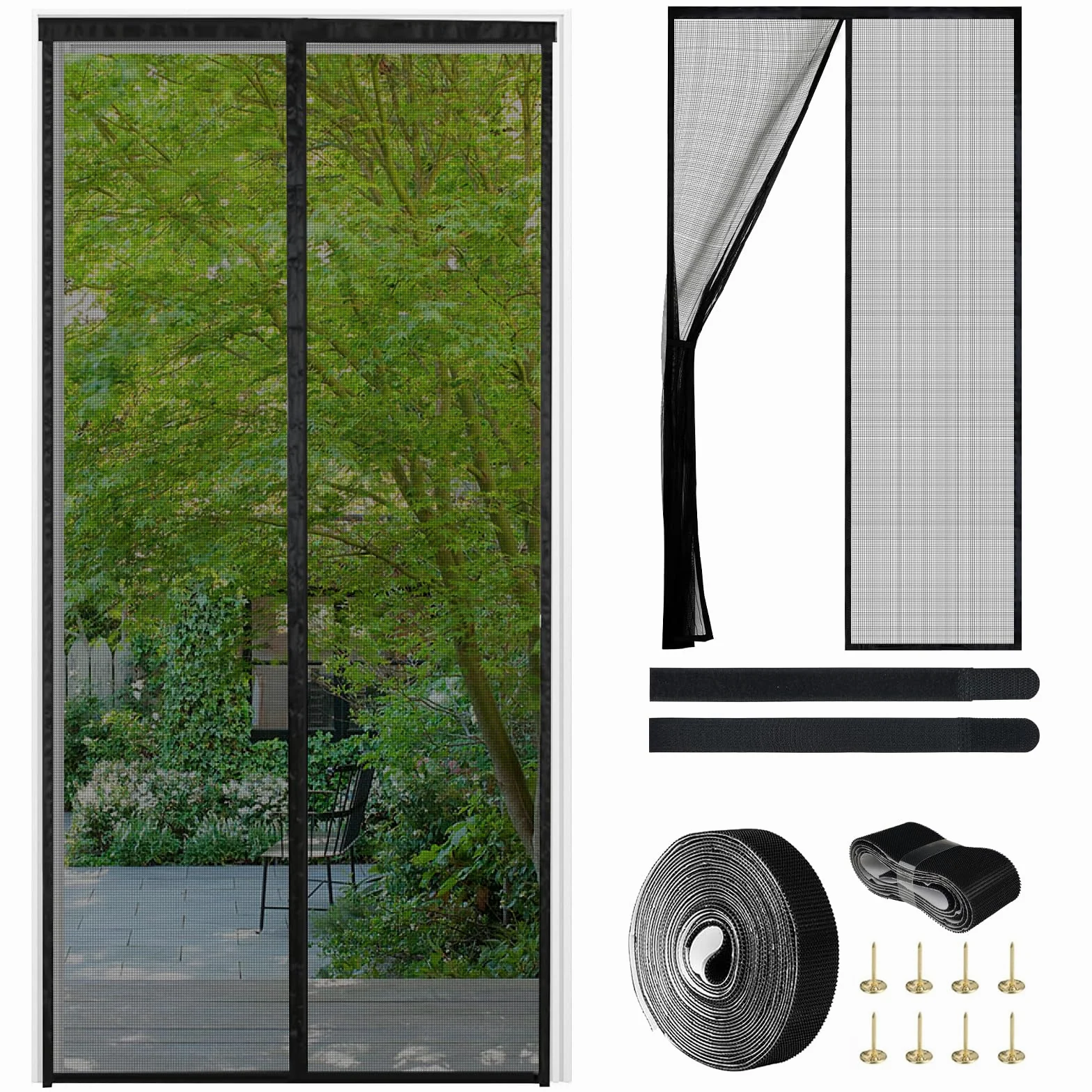 Mosquitera Magnética de Fibra de Vidrio para Puertas,60x180cm Cortina Mosquitera Puerta sin Taladrar,Malla de Alta Densidad Anti-Rasguño y Anti-Mosquito Para Puertas Correderas,Balcón,Bodega y Jardín