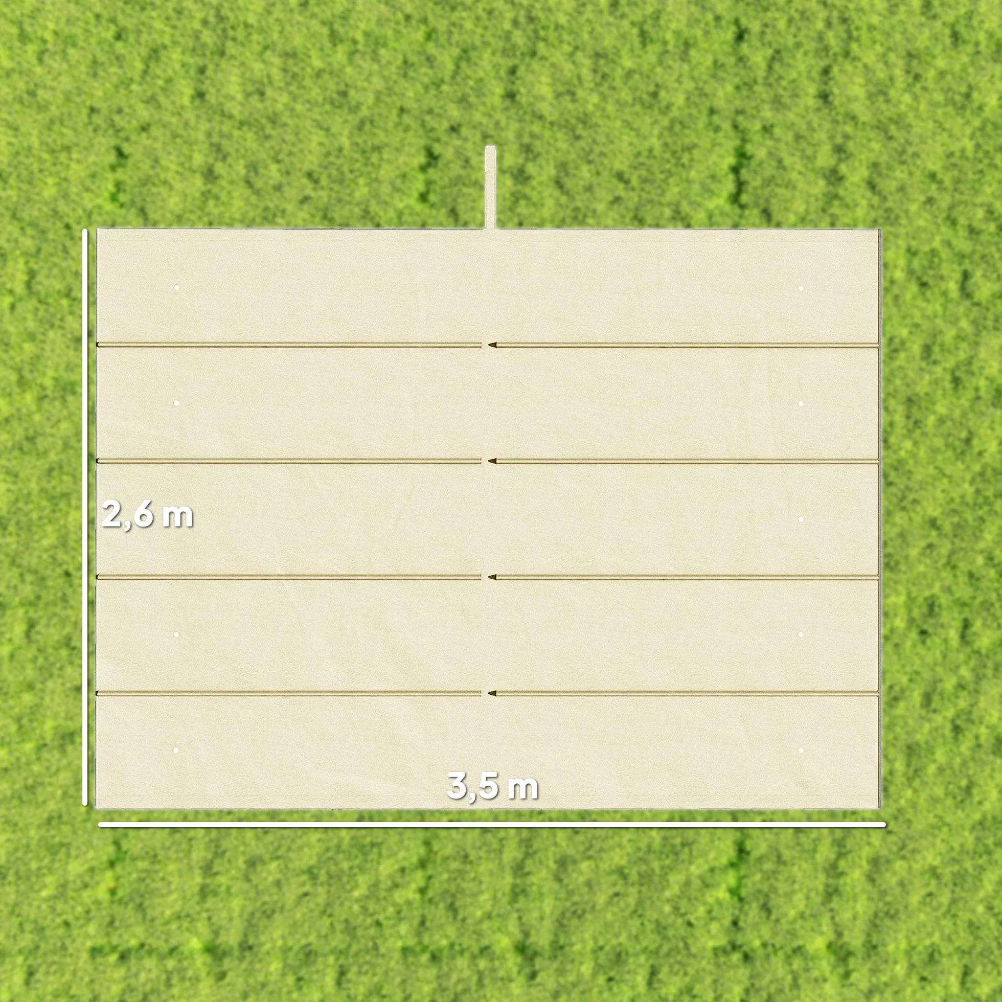 Outsunny Techo de Pérgola 3,5x2,6 m, Repuesto Retráctil UV30+, Toldo Jardín Crema
