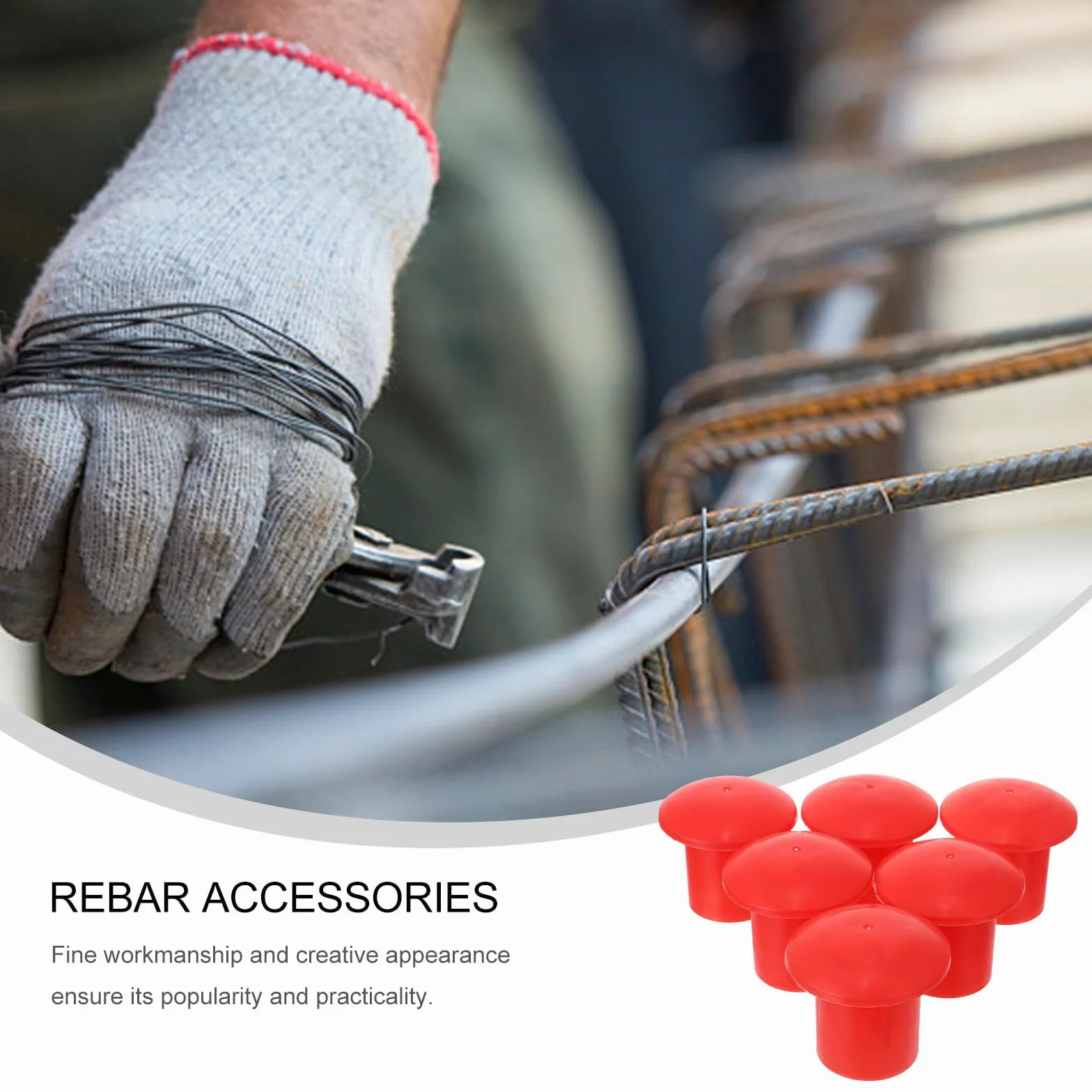 Hemobllo 30 Tapas Protectoras de Seguridad para Varillas de Refuerzo de Plástico Rojo, Resistentes al Desgaste y Compresión, Ideales para Construcción