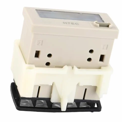 Contador Electrico H7EC-N Sin Voltaje de Entrada LED Medidor de Contador Digital Contador Eléctrico Digital Pantalla LCD de 8 dígitos 0-99999999 Rango de Conteo Totalizador Digital Con Soporte