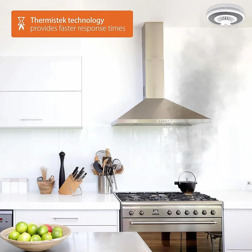 Detector de calor inteligente Wi-Fi con control de aplicación Tuya, alarma de calor WiFi con batería de litio sellada de 10 años, BS 5446-2, VH03W