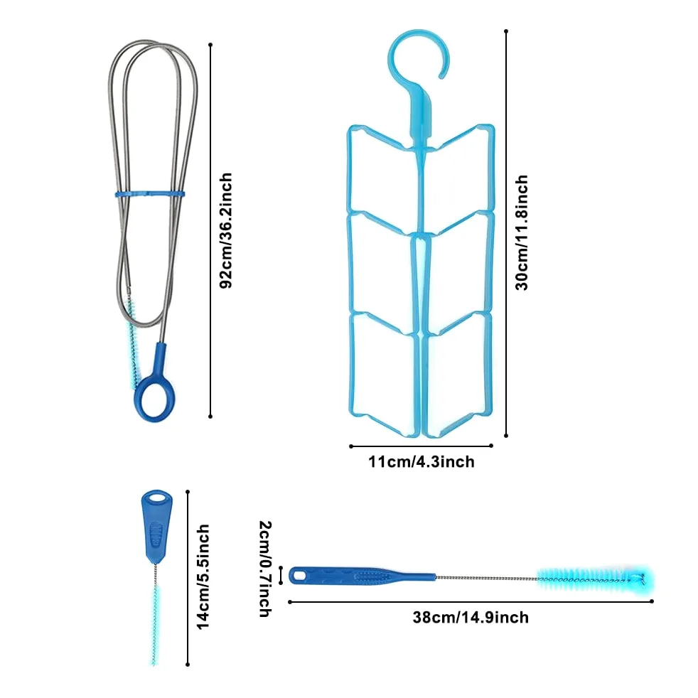MiOYOOW 2 juegos de kits de limpieza vejiga de hidratación, conjunto de limpieza de vejiga de agua 4 en 1 kit de limpieza para tanque de agua multifuncional para bolsa de hidratación deportes al aire
