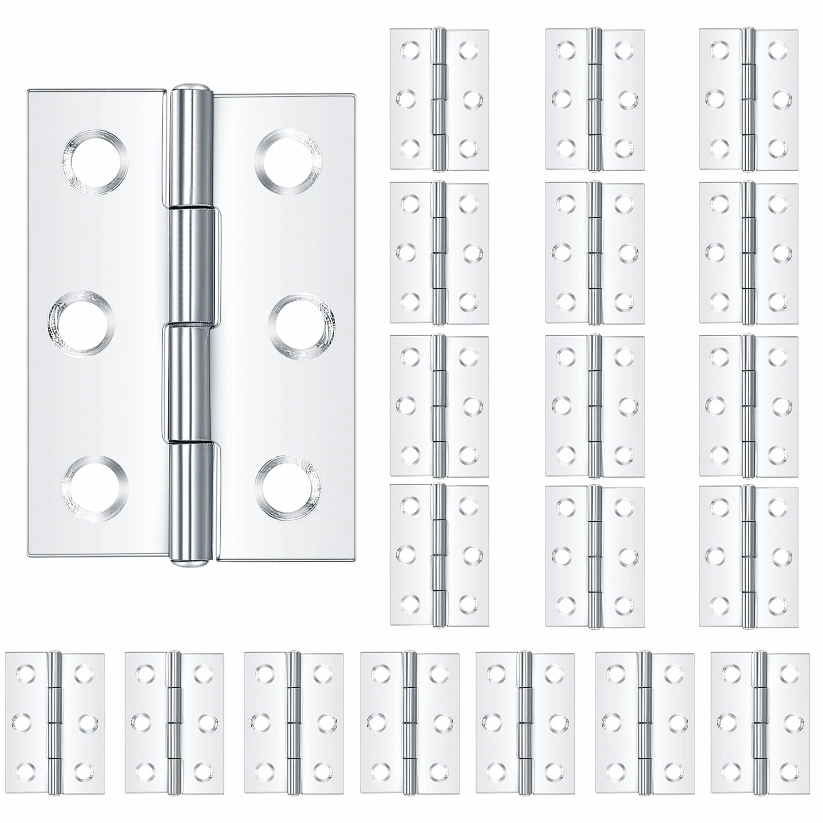 20 Piezas Bisagras Puertas Madera,Visagras Pequeñas, Bisagras de Acero Inoxidable Conectores para Gabinete Armario Puertas Ventanas