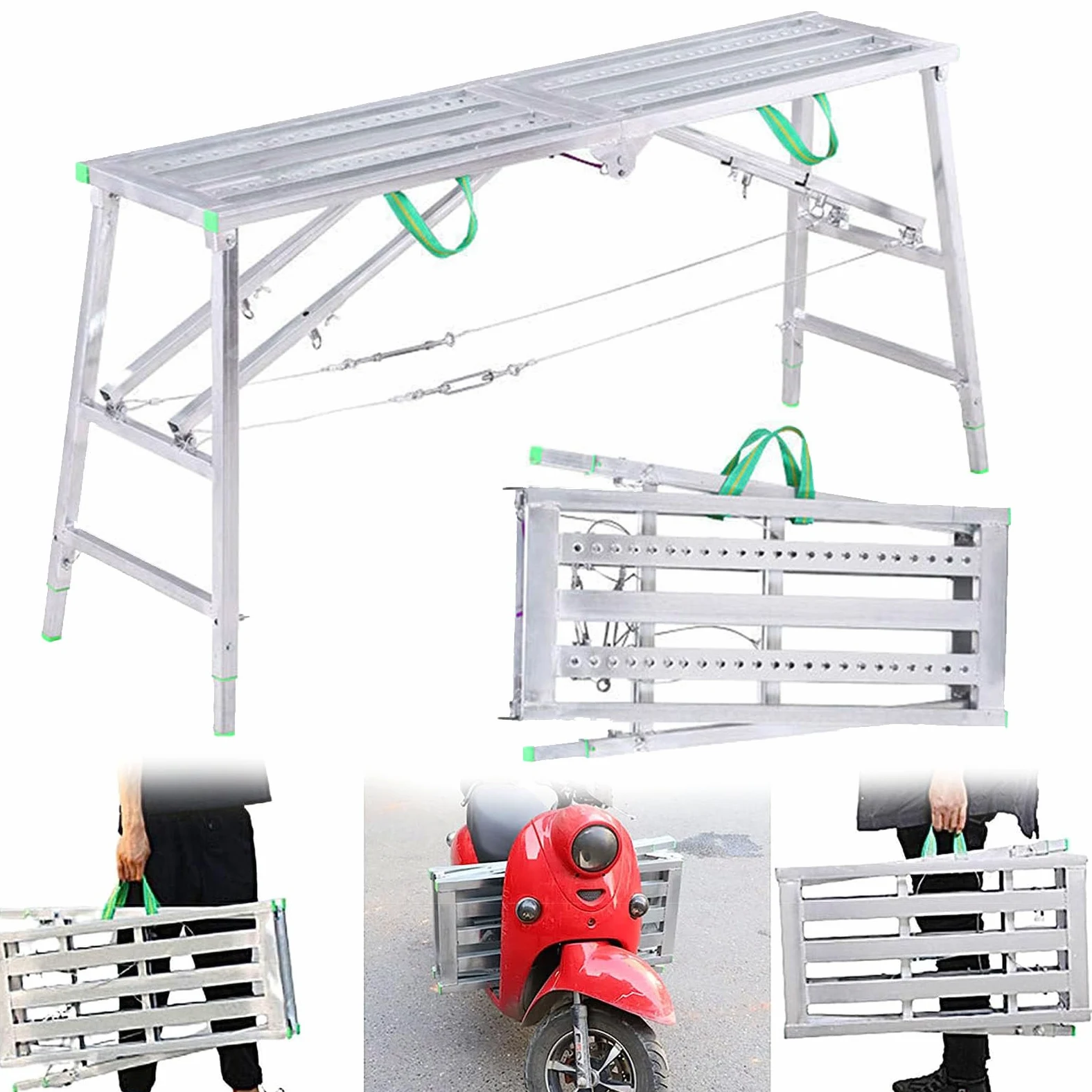 Andamio Multiusos de Altura Ajustable, Torre de andamio Plegable portátil para reformas y Bricolaje, 140 cm.