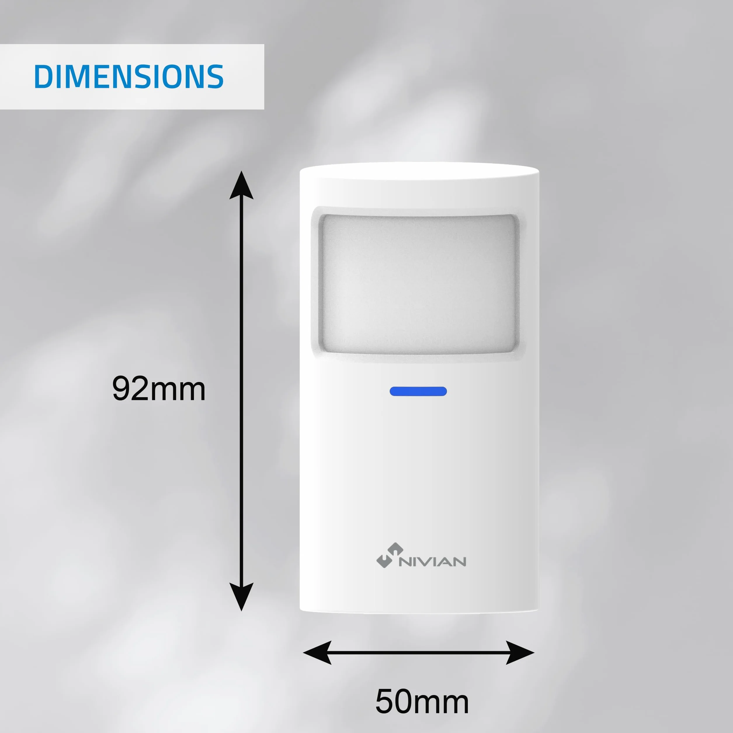 Nivian NVS-INDOORPIR Detector de Presencia Inalámbrico PIR 433 MHz 100 m 110°