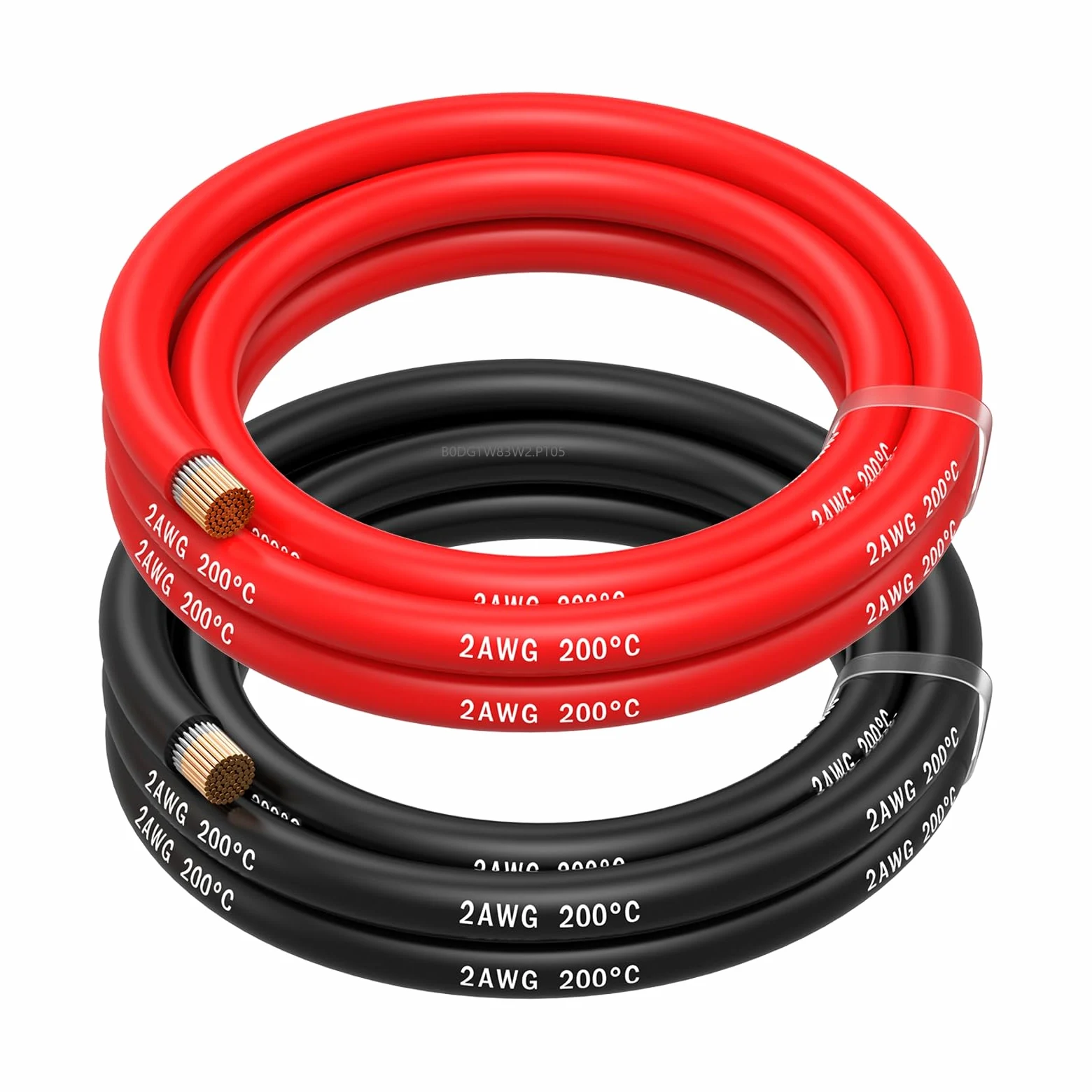 MMOBIEL 2 AWG Cable Eléctrico de Silicona - 2 Gauge (33,62mm²) Cable de Cobre Estañado - 2 Hilos Separados Rojo y Negro Cada Uno 2,5 m / 8,2 ft para Frigoríficos, Batería Coche, Batería Soldadura
