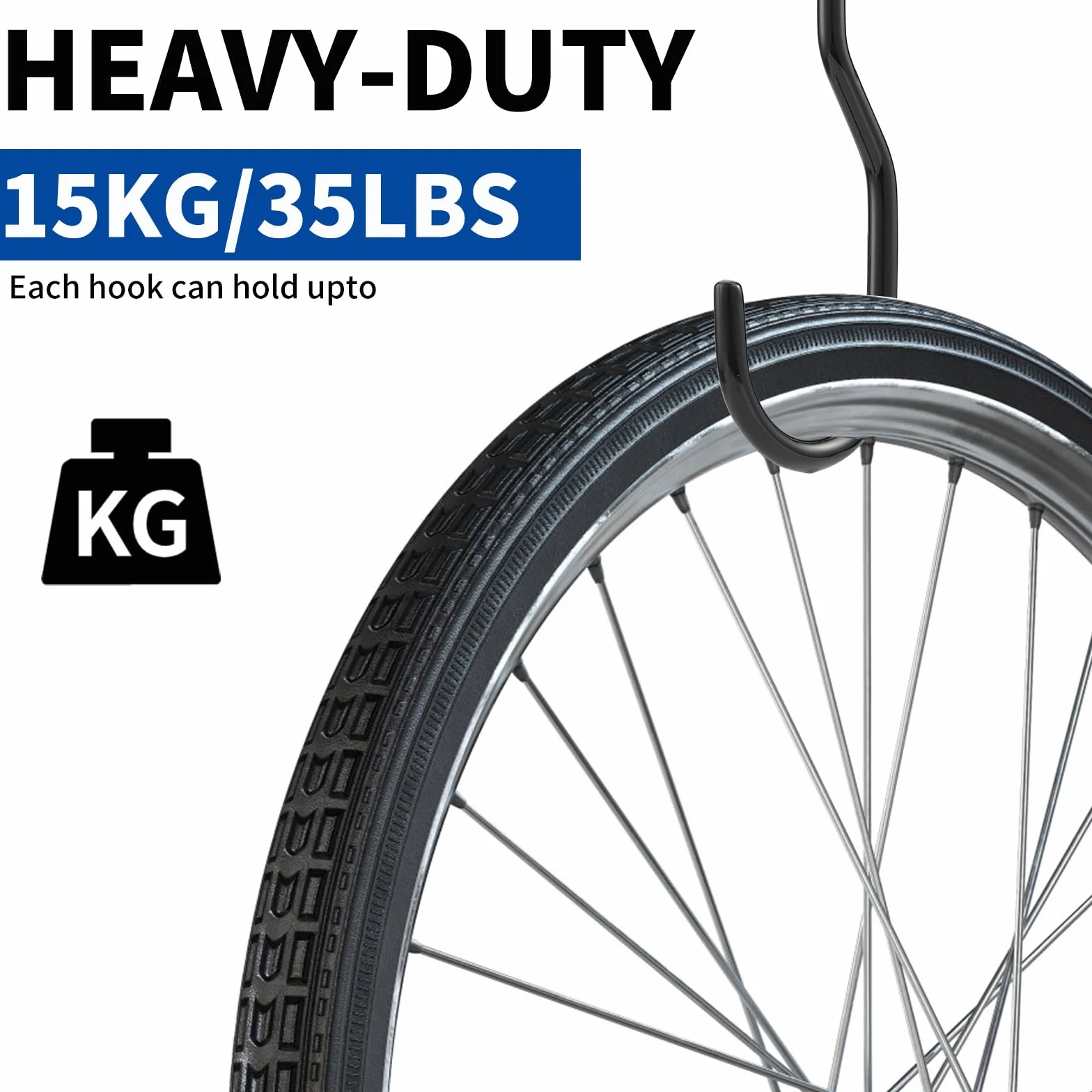 Ganchos para Bicicletas para Pared, Atornillar en Garaje, Almacenamiento para Herramientas y Equipos Deportivos