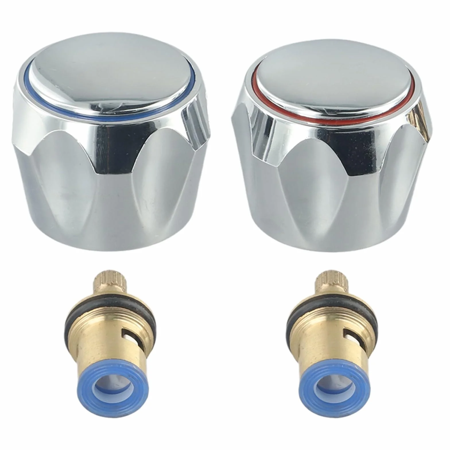 Kit de grifo de fregadero de lavabo Reviver de 1,27 cm, cabezales de repuesto cromados autorroscantes para baño y cocina