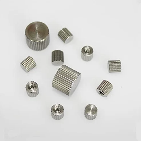 20 piezas tuerca moleteada M2 M2.5 M3 M4 M5 M6 acero inoxidable moleteado cilindro redondo extremo ciego mano pulgar Nut-M4