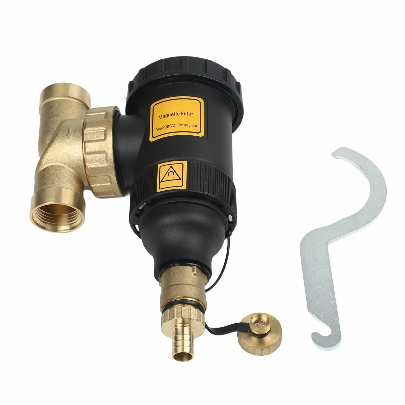 Filtro de calentador de agua para equipos HVAC con pantalla de malla radial y anillo magnético extraíble para capturar impurezas y prolongar la vida útil de la caldera (DN25/1 pulgada hembra