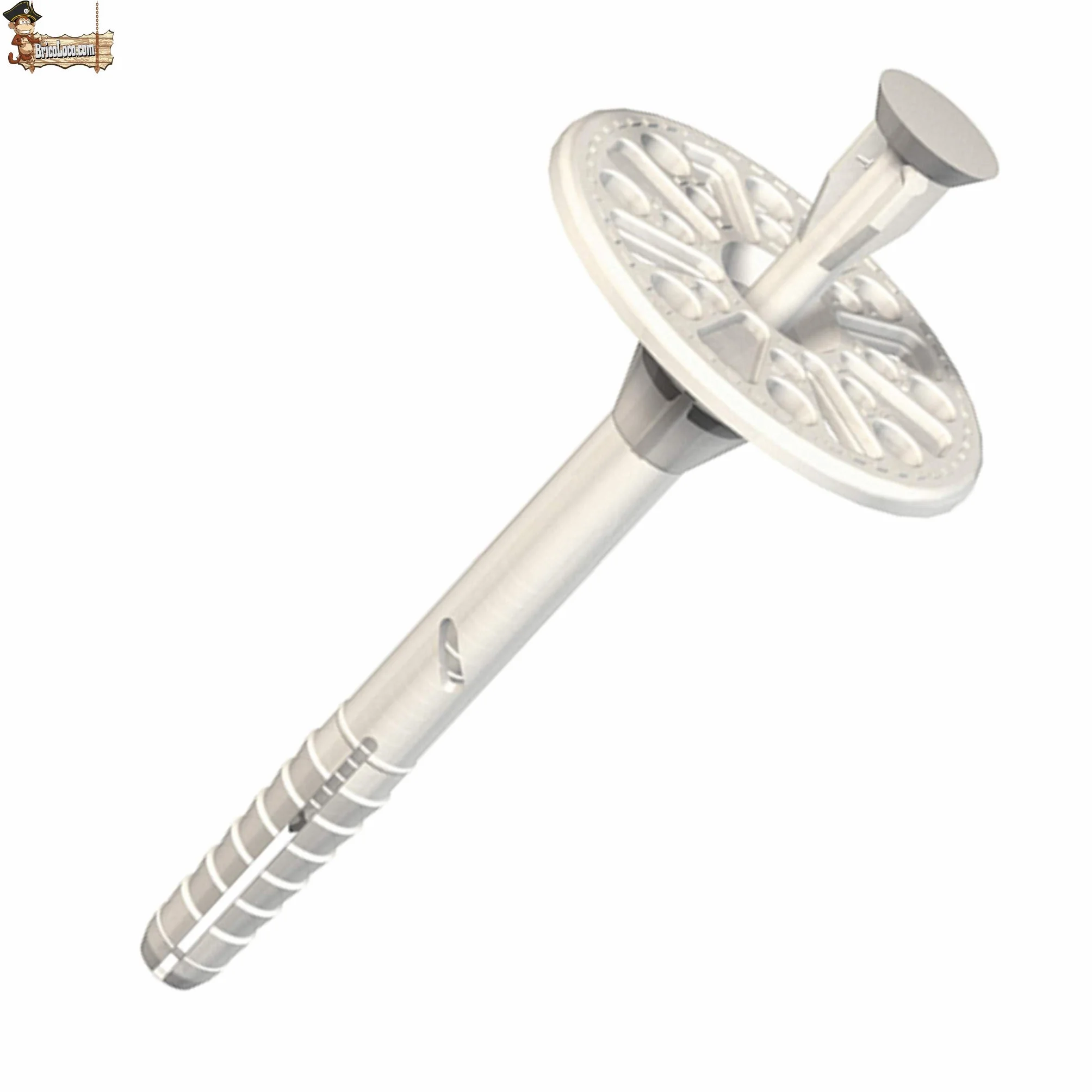 Bricoloco Taco para fijación de paneles aislantes 10x90 mm. Taco Espiga de fijación de paneles aislantes CON CLAVO DE NYLON™