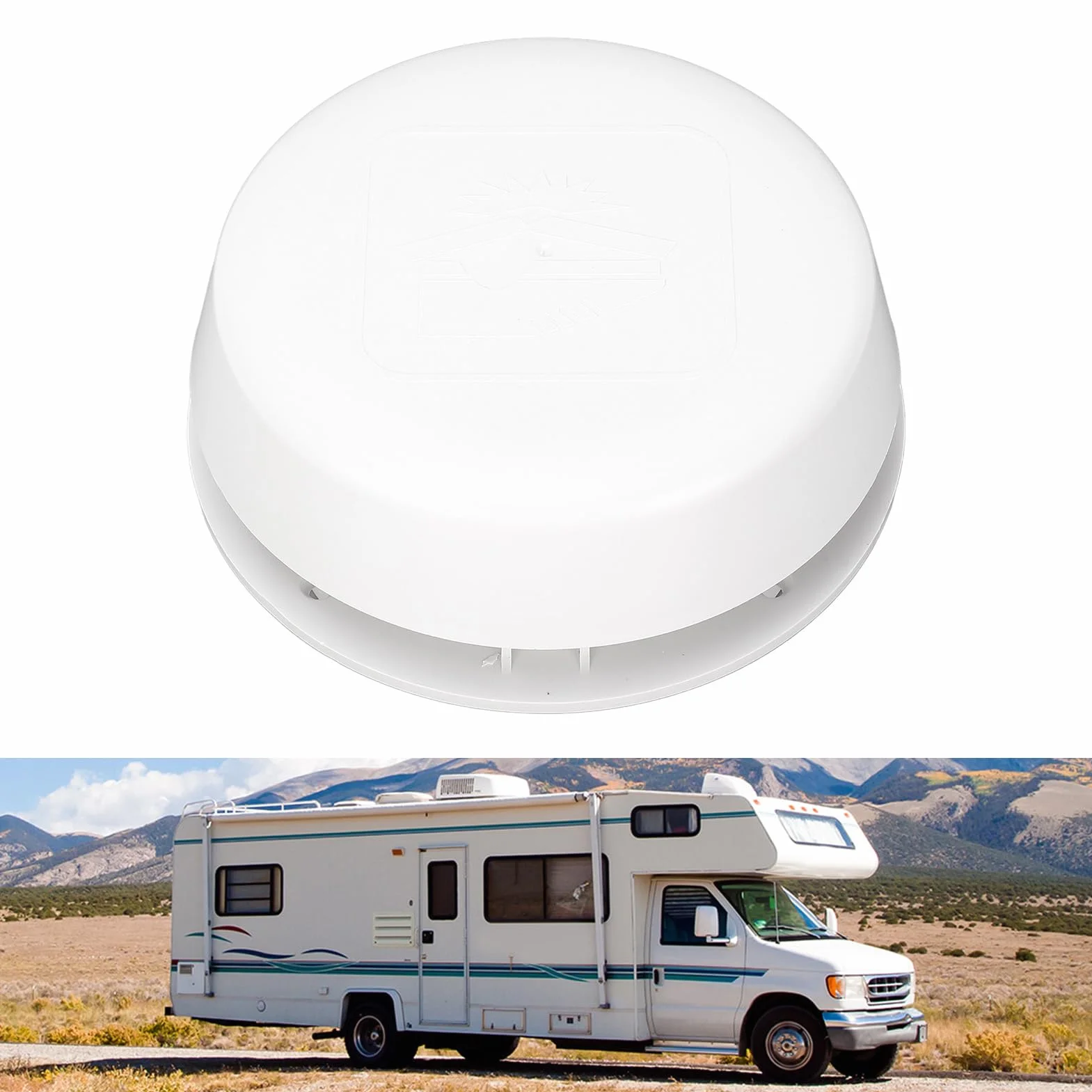 EBTOOLS Ventilación en forma de seta para techo de vehículos recreativos de 155 mm con pantalla de malla - Oxidación para vehículos marinos, autocaravanas y yates