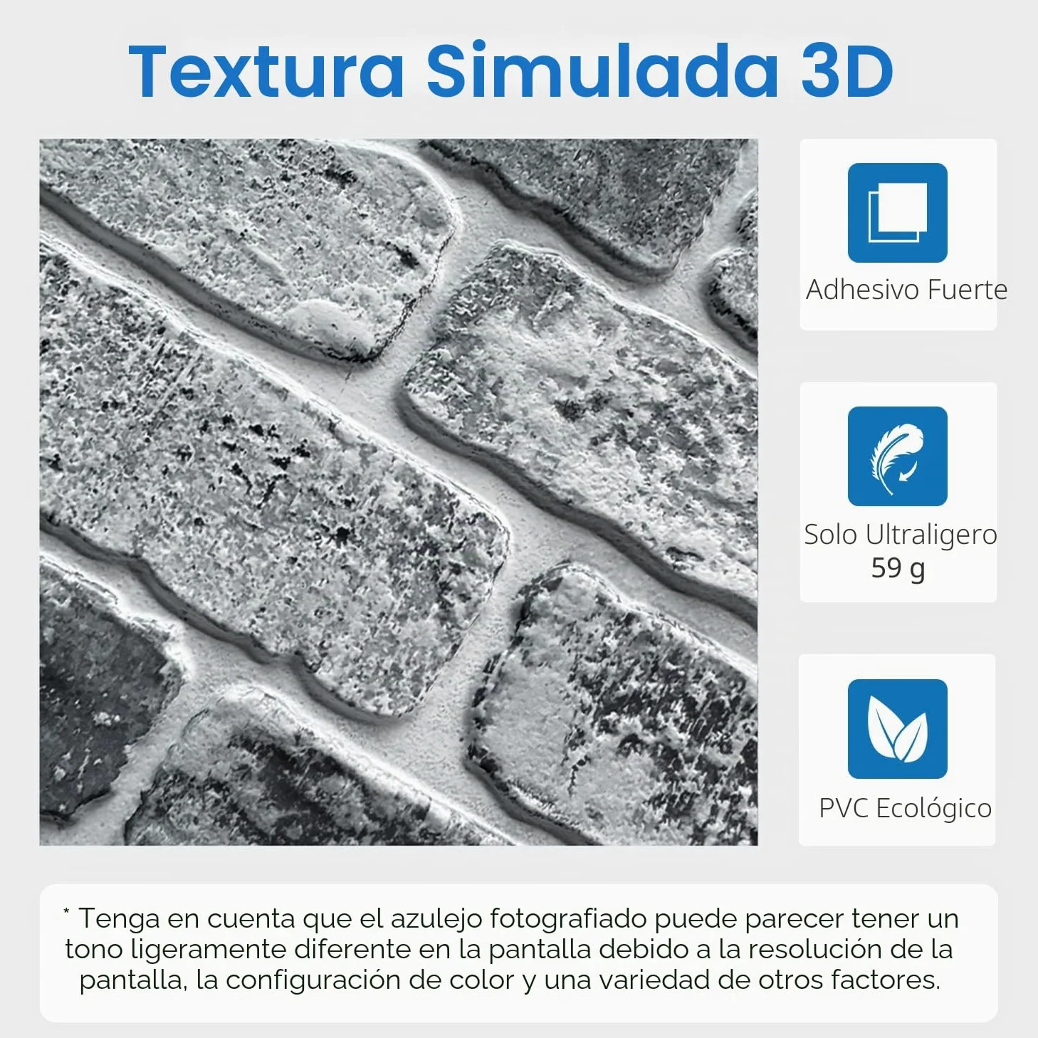 COMSTICKC Paneles de Pared 3D Autoadhesivos Ladrillo, 10 Piezas, 30 x 30 cm, 3D Piedra Ladrillo Papel Pintado Adhesivos, PVC 3D Decorativo Panel de Pared para Salón Oficina Cocina,Impermeables