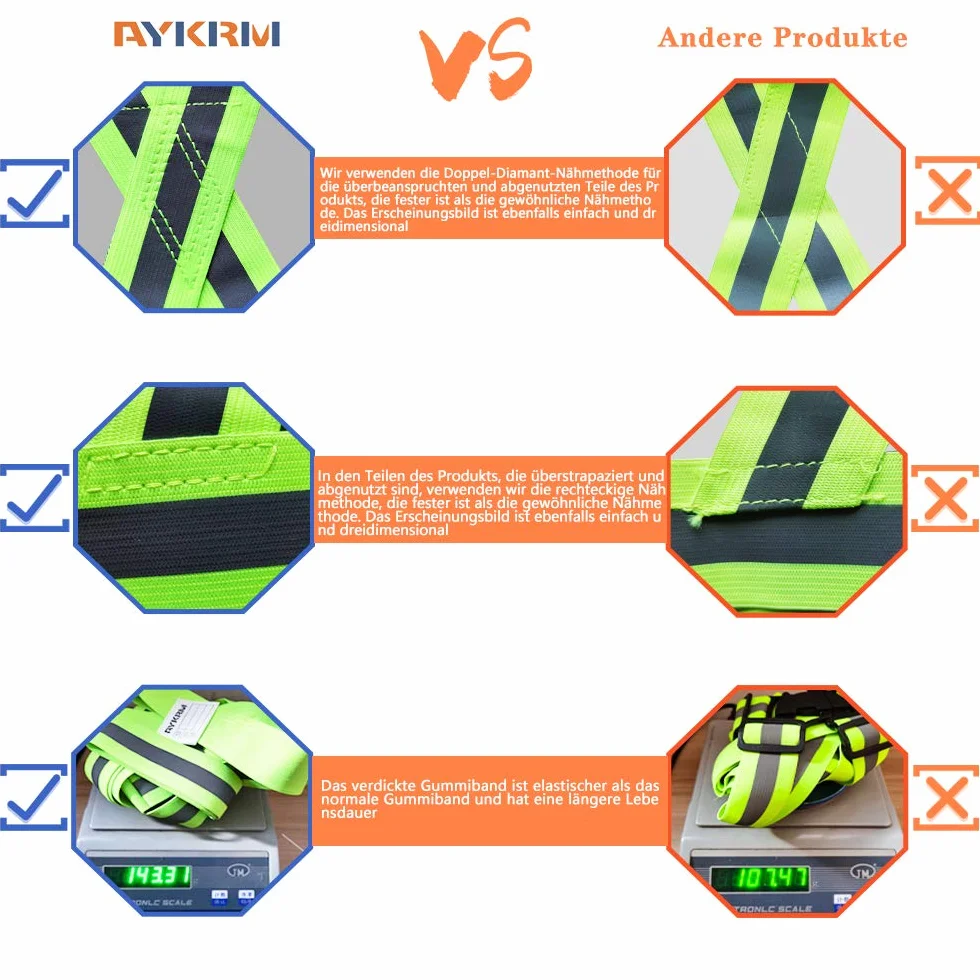 AYKRM Chalecos de Seguridad Alta Visibilidad Reflectores Deportes