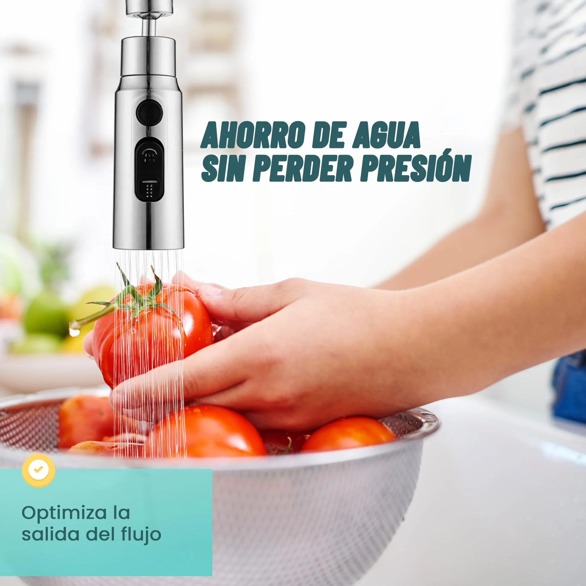 VIPA Adaptador Grifo Cocina 3 Modos Ajustable 360º con Adaptador Universal Boquilla Grifo Filtrado a Prueba de Salpicaduras