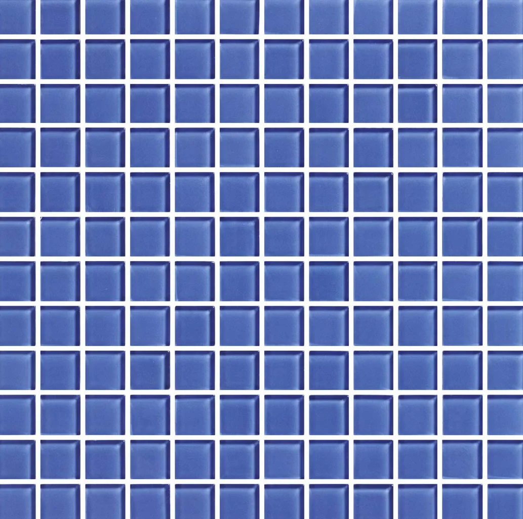Mosaico de Cristal Templado enmallado de 32x32cm. Azul. No es Gresite