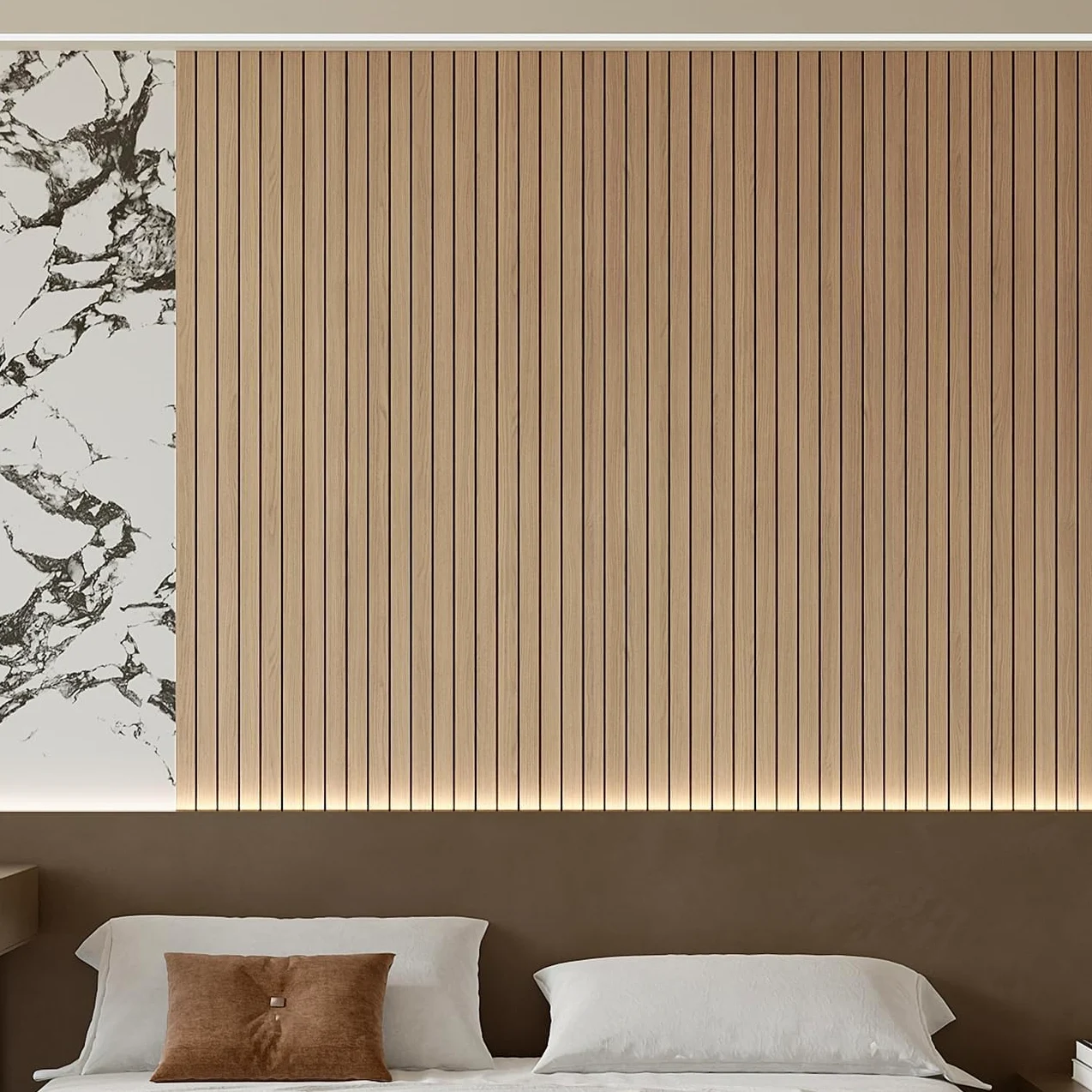 AMIGO Paneles acústicos de chapa de madera autoadhesivos,1,2 m² - 1 unidad 300 x 40 x 0,3 cm Paneles de pared 3D con aspecto de madera,acústico y decoración de paredes, salón,oficina,Color roble claro