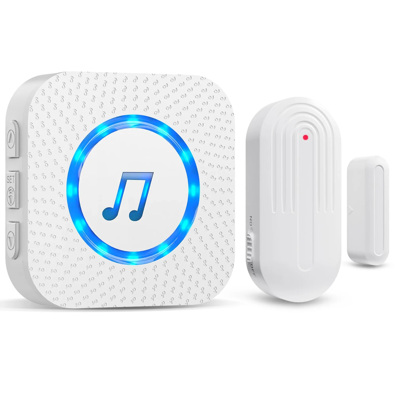 SanJie Sensor de puerta y ventana, alarma de puerta, 240 m, alcance de 55 melodías en 5 volúmenes, sensor de puerta para casa, sistema de alarma para puerta de tienda/casa, contacto de ventana, 1