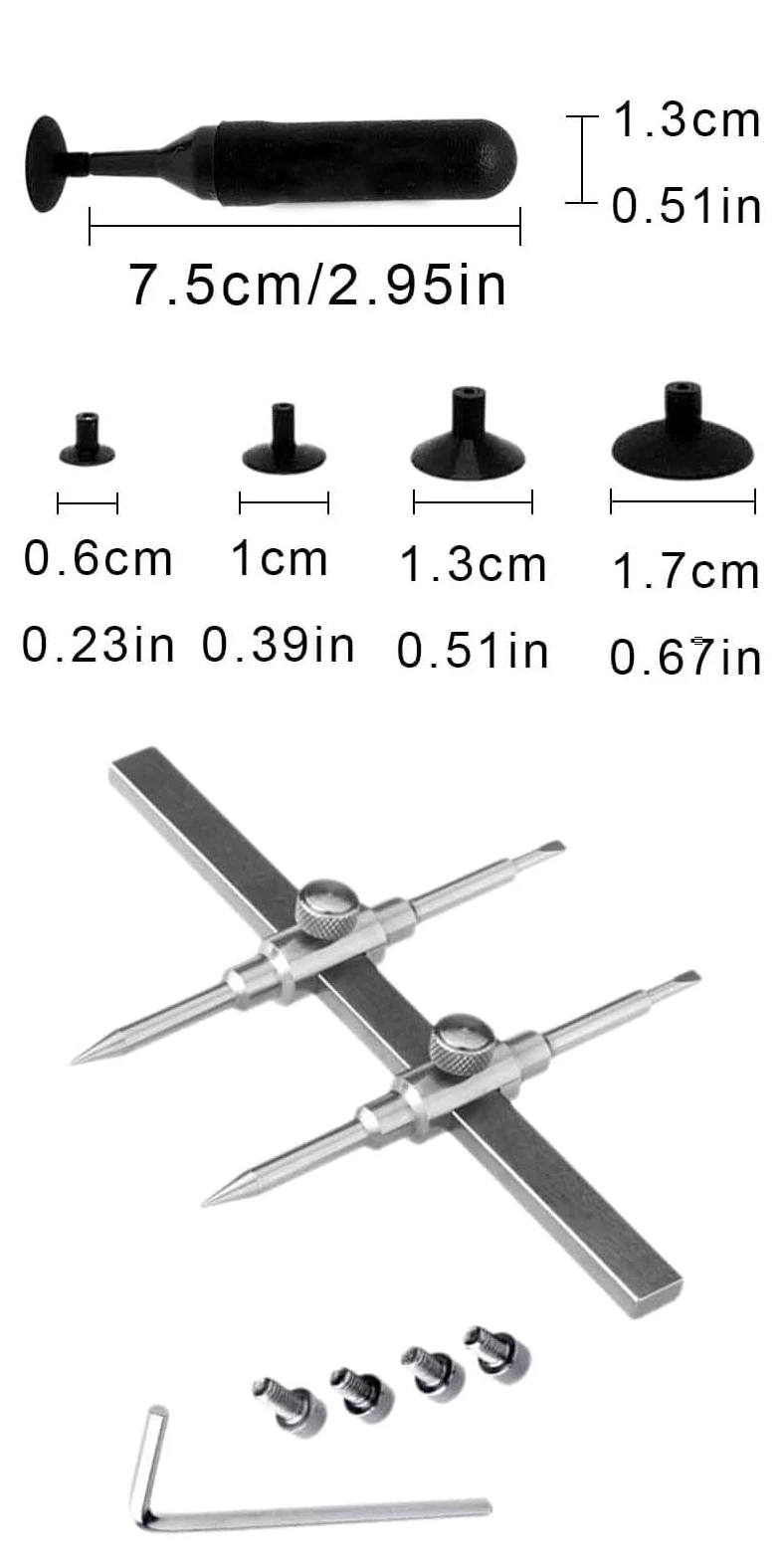 Llave de Cámara,Herramientas para Reparar Llaves para cámara,Llave para Objetivos de cámara,Llaves de Objetivo,con Juego de ventosas para Lentes, Utilizado para diversas Reparaciones de cámaras, etc.