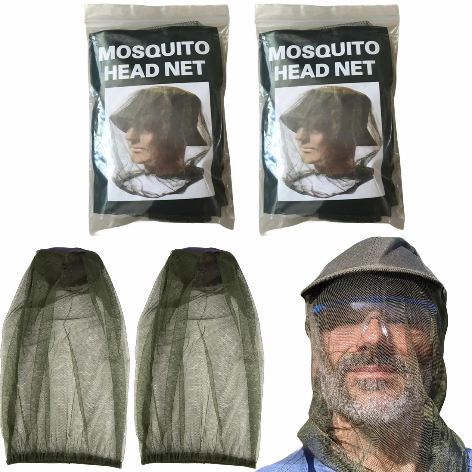 Sombrero con Mosquitera,Red para Moscas para la Cara, Mosquitera de Cabeza Cubierta Malla Red de Cabeza Protección Facial Equipo de Pesca al Aire Libre