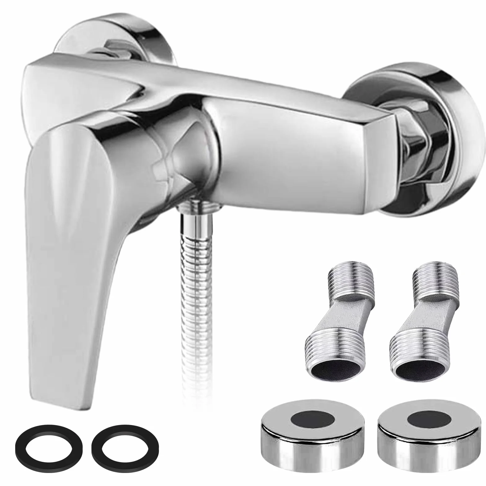 GBKDQQ Grifo de ducha monomando: grifo mezclador ducha, grifo de ducha montado en la pared, grifo ducha con caño G ½, grifo para baño
