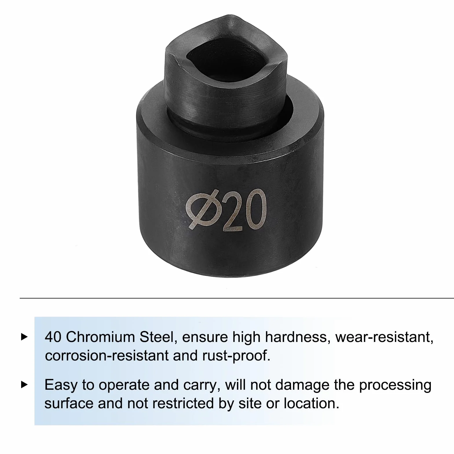 uxcell Juego de 2 perforadores y troqueles de acero cromado de 20 mm para conductor hidráulico