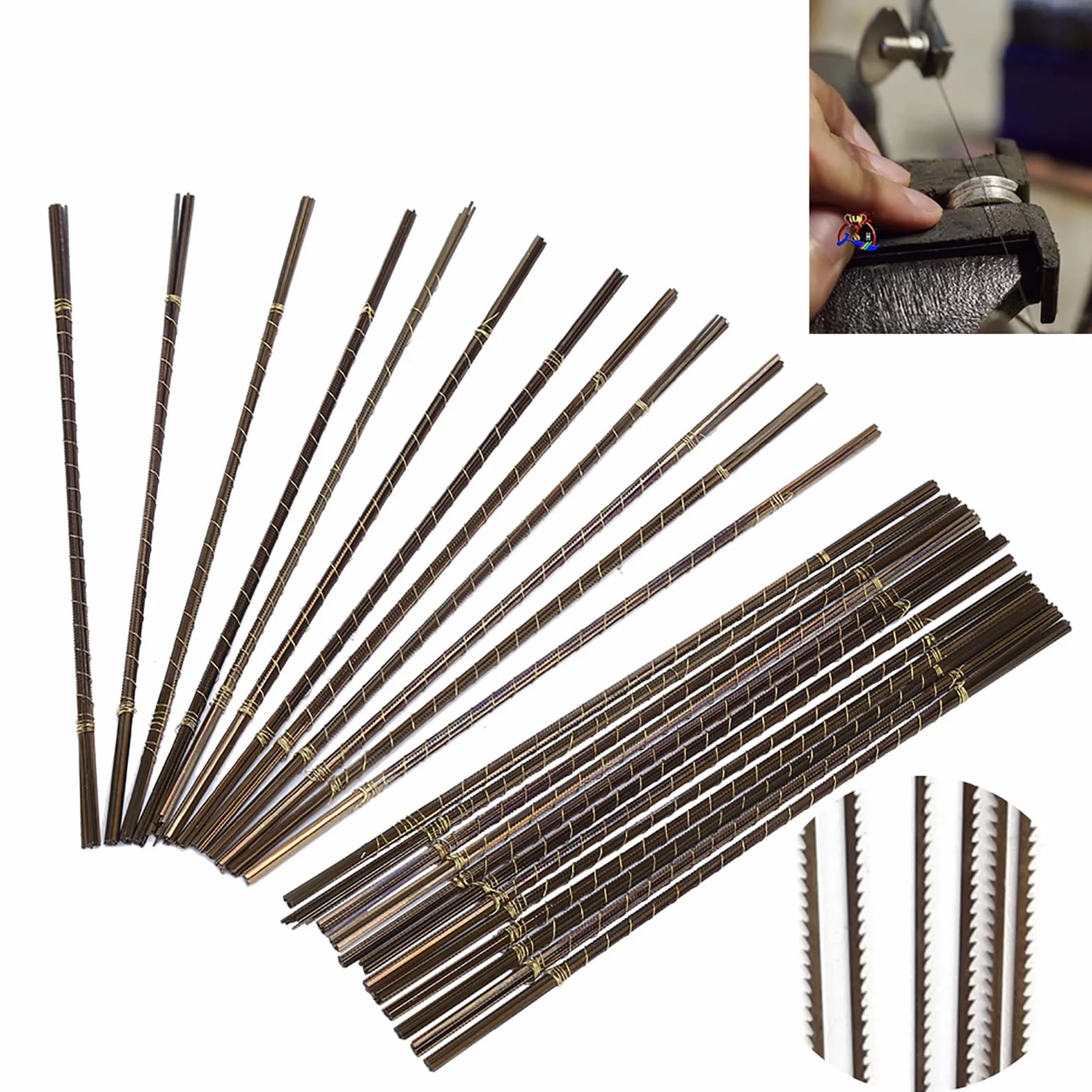hojas de sierra de desplazamiento 144 unidades sierra para joyeria Hoja de corte de sierra de acero con alto contenido de carbono para la fabricación de joyas Hojas de sierra de marquetería (0#)
