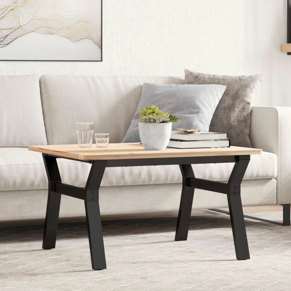 vidaXL Patas de Mesa de Centro Estructura Y Acero 70x60x43 cm, Pata de Mesa Auxiliar, Pata de mesita Auxiliar, Pata de Mesa de Metal