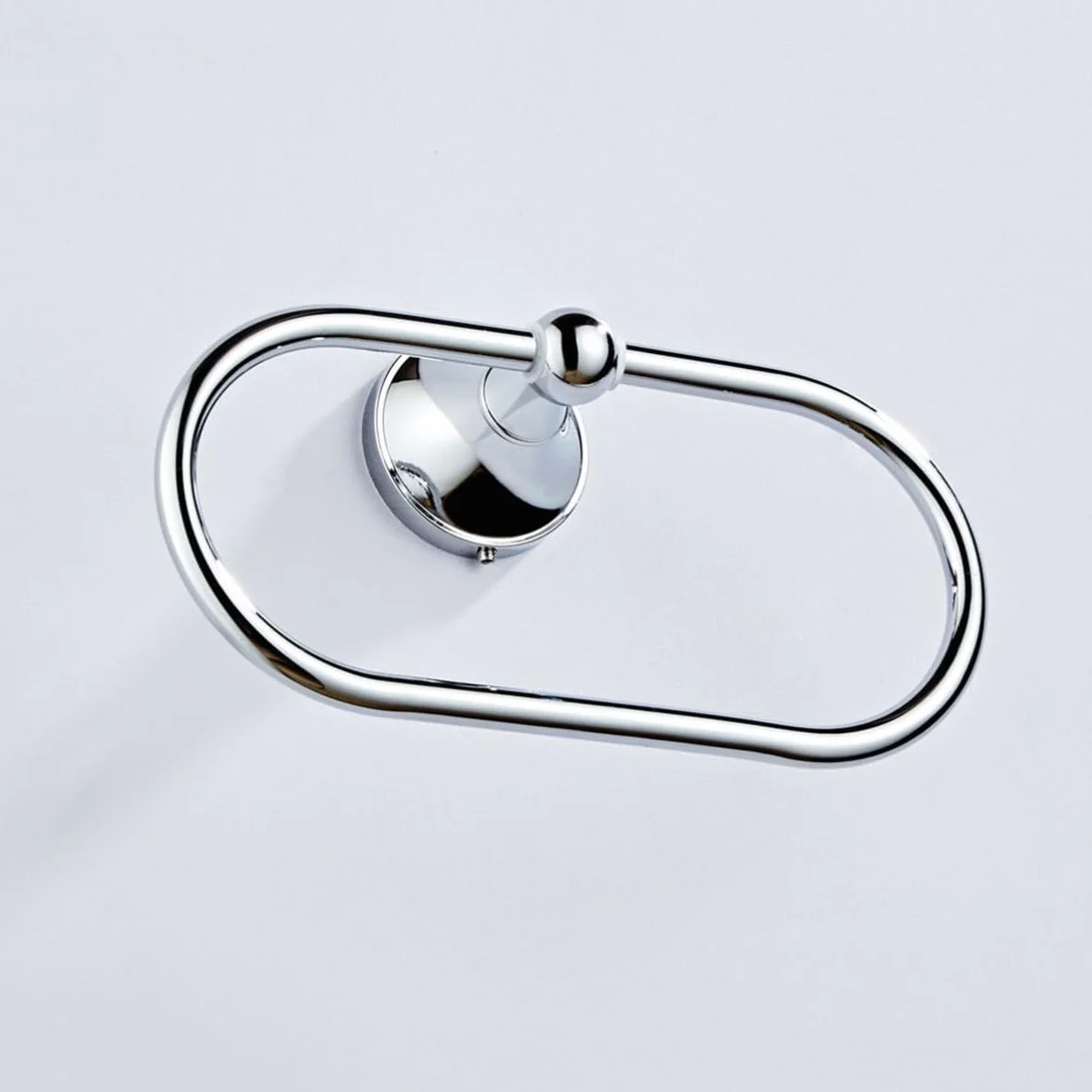 Anillo Ovalado para Toallas de Cobre Plateado, Montaje en Pared sin Taladro, Resistente al Desgaste