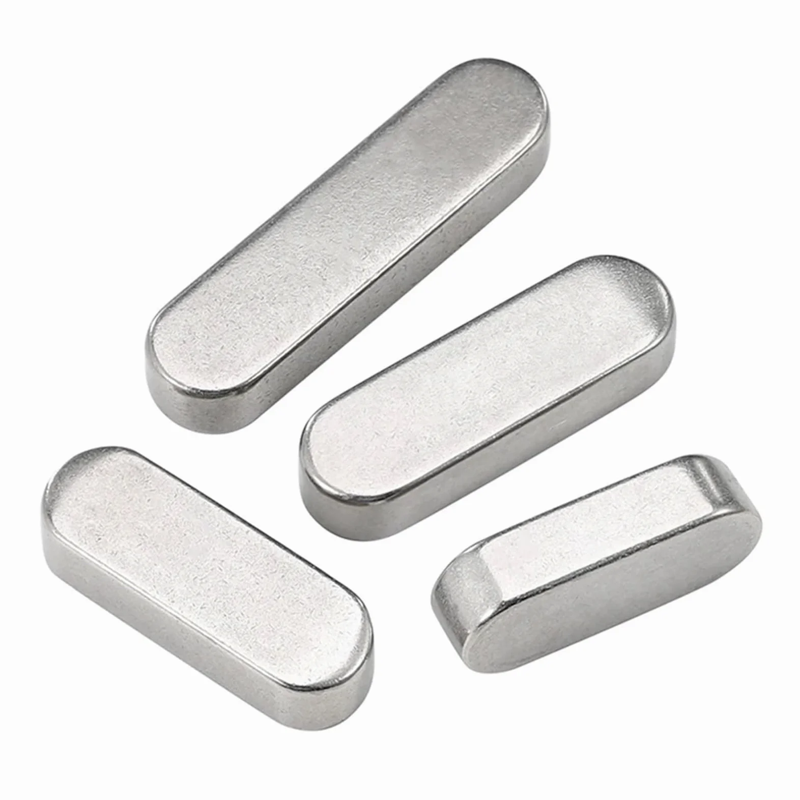 Pasador de chaveta plana paralela tipo A rectangular de acero inoxidable 304/A2 con extremo redondo(8x7x40 2 Pcs)