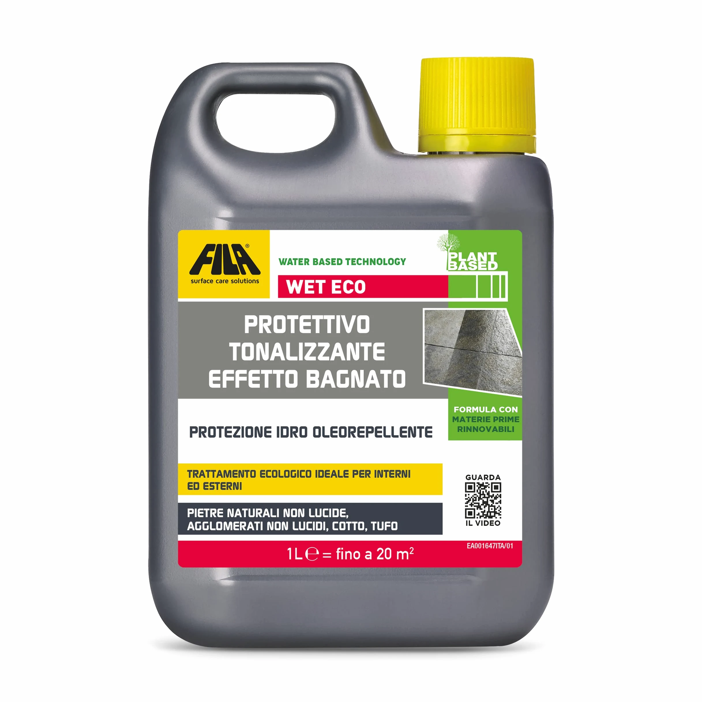 FILA Surface Care Solutions Wet Eco Protector Tonalizante de efecto húmedo a base de agua para cocinar, piedra natural y aglomerados no brillantes, 1 L