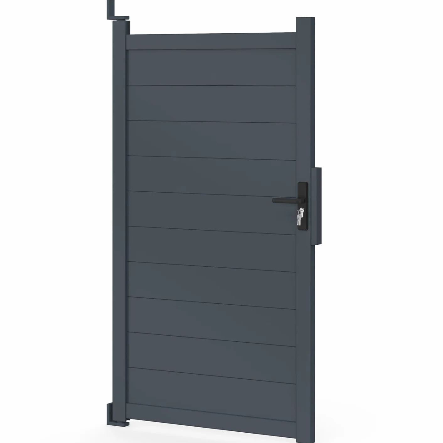 IDMarket - Puerta batiente de 100 x 180 cm de aluminio gris antracita