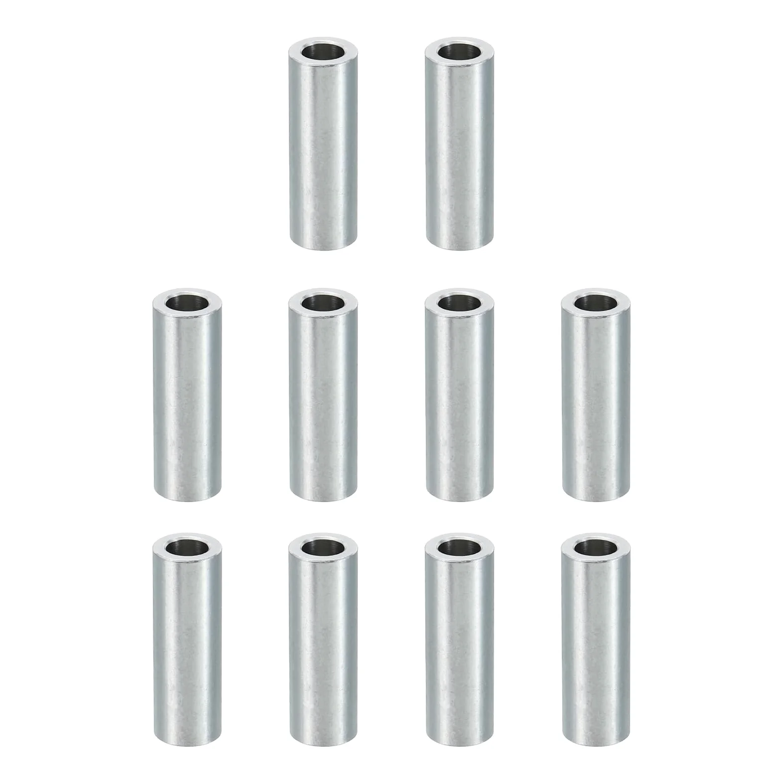PATIKIL Separadores de Aluminio M6 10 Piezas Espaciadores Metálicos de Aluminio 6,2mm ID x 10mm OD x 30mm Longitud Aluminio Redondo Tornillo Separador Para Tornillos de 1/4" O M6