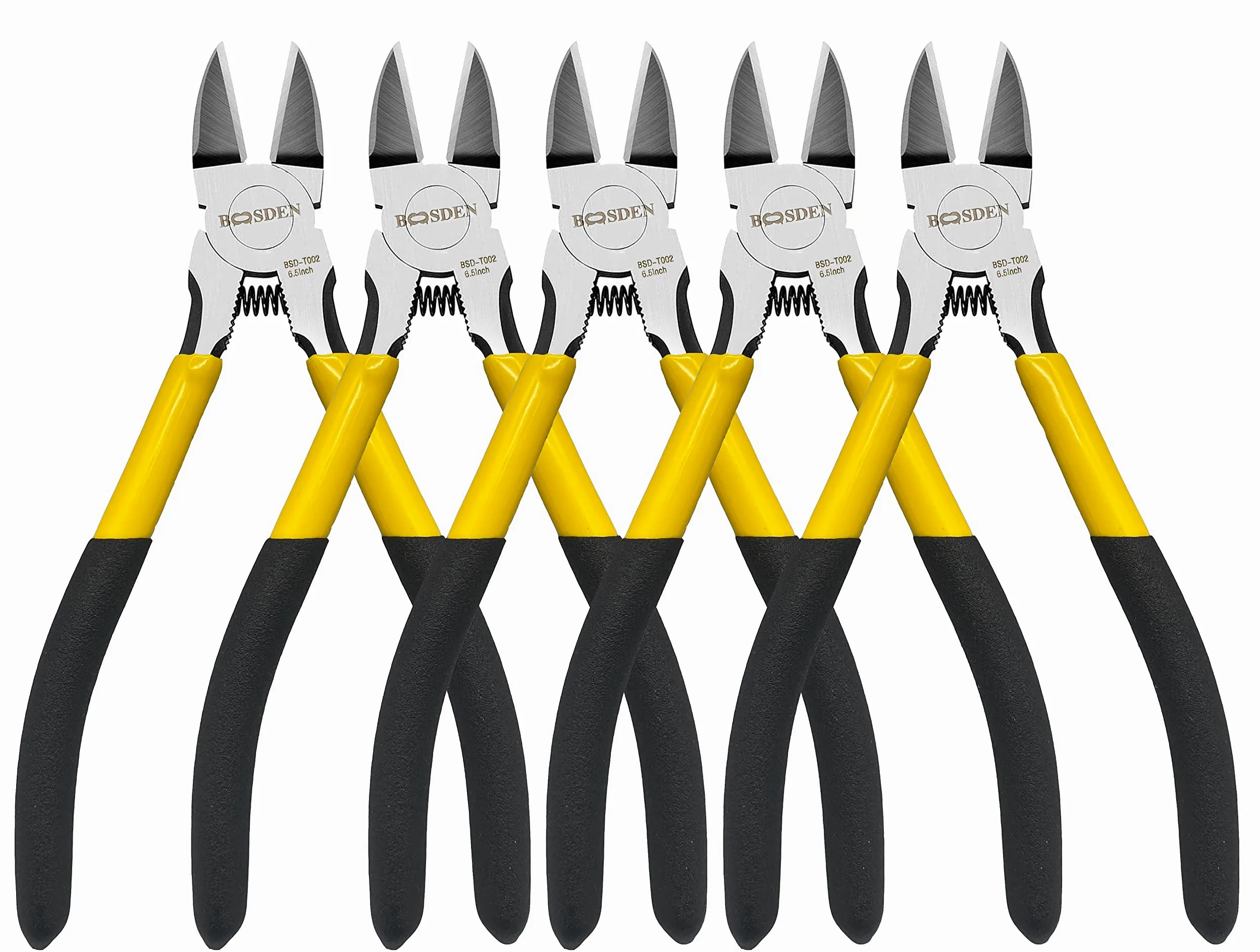 5 Piezas Cortador Alambre, BOOSDEN Alicates de Corte Lateral de 152mm, Cortador Lateral Con Resorte, Alicates de Corte a Ras Utilizado Para Reparación Electrónica, Procesamiento De Joyas, Elaboración