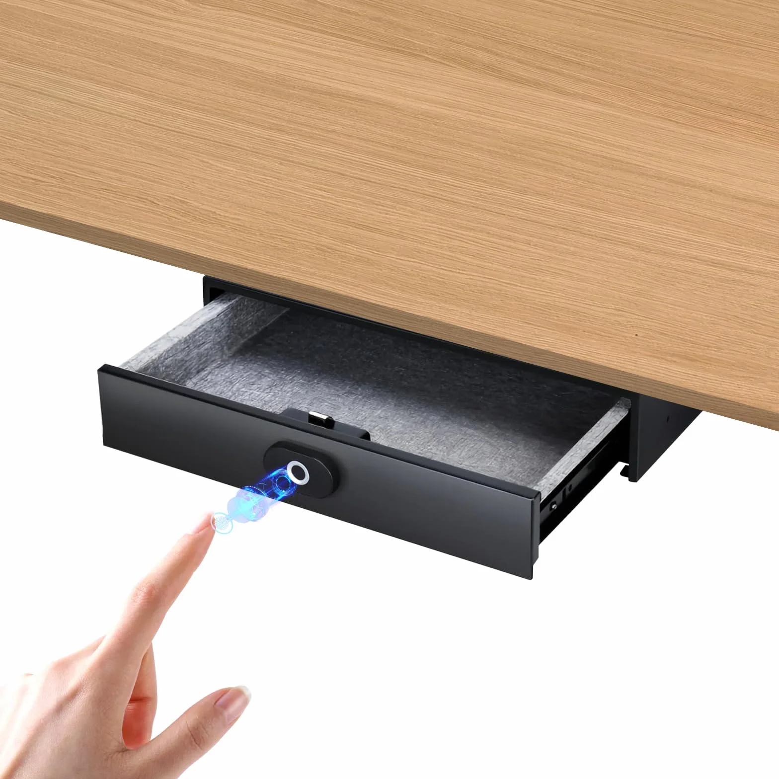 Caja Fuerte Inteligente con Huella Dactilar Recargable, Desbloqueo por App, para Cajón Casa Oficina Hotel