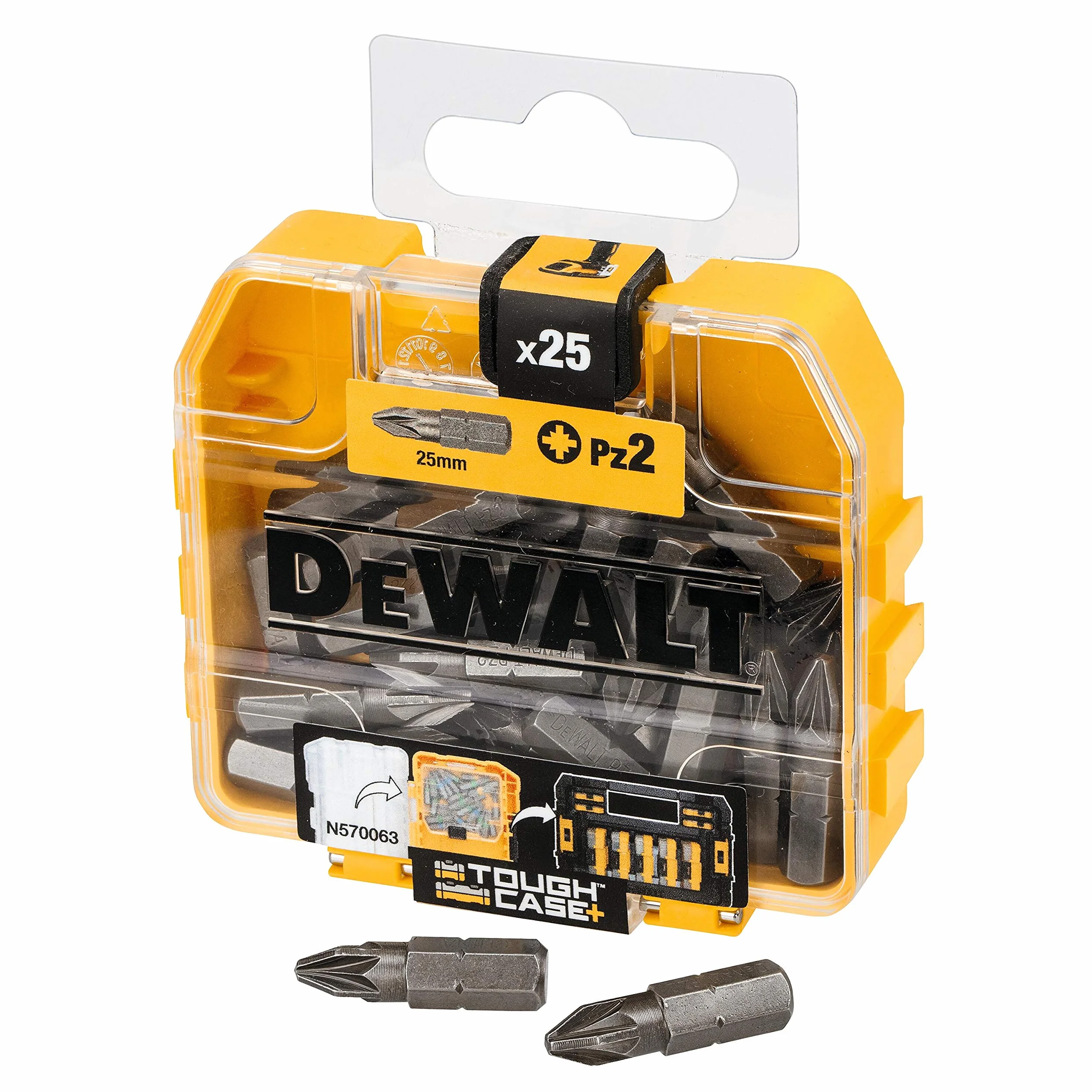 DEWALT DT71521-QZ - Caja de 25 puntas Pz2 de 25 mm, Guía de conducción magnética, Mayor torque, Estuche de Almacenamiento TSTAK
