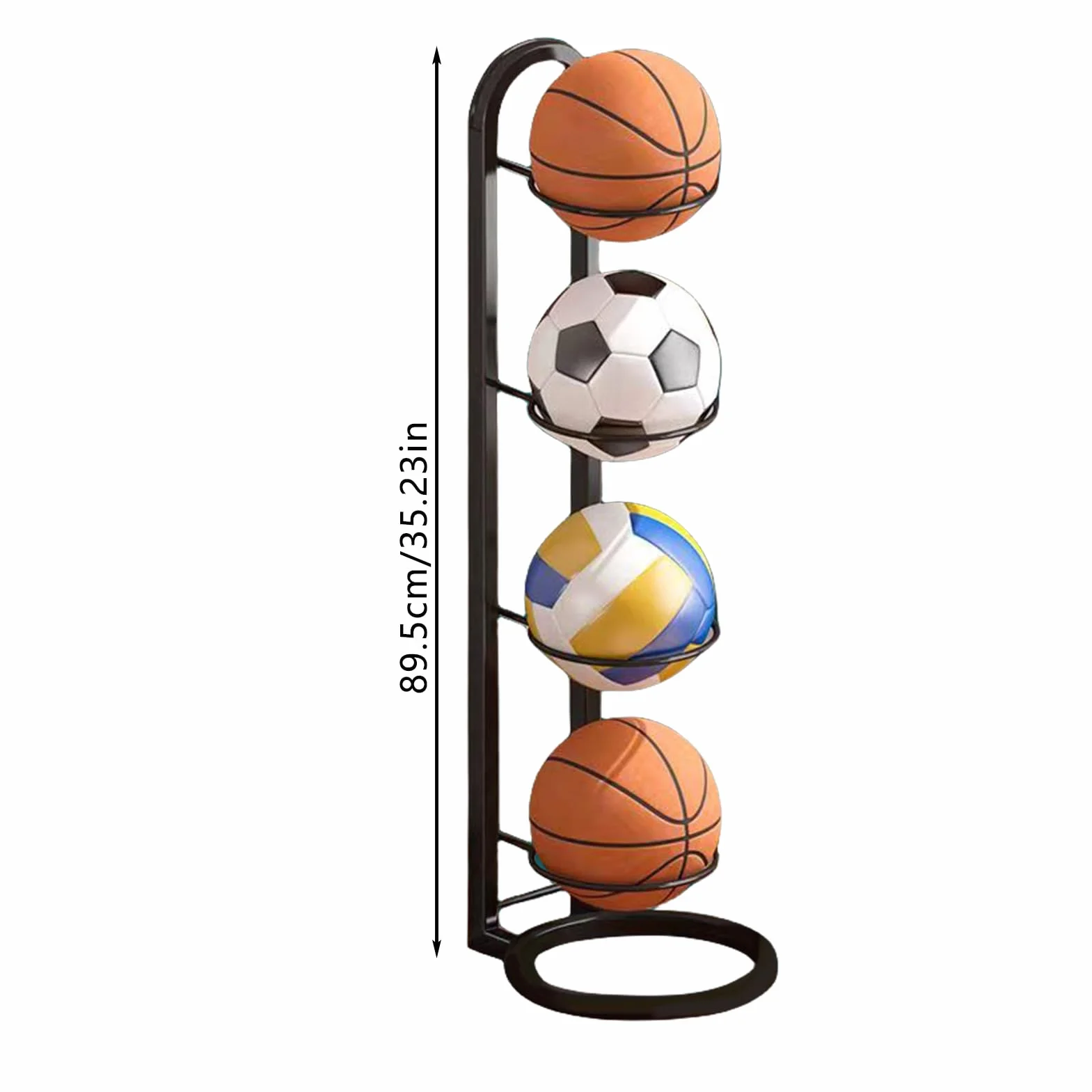 Estantería Vertical para Almacenamiento de Pelota, Soporte para Pelotas de fútbol, Soporte de Baloncesto, Almacenamiento de Bolas, Organizador de Bolas Multicapa, Estante de Bolas de pie, Soporte de