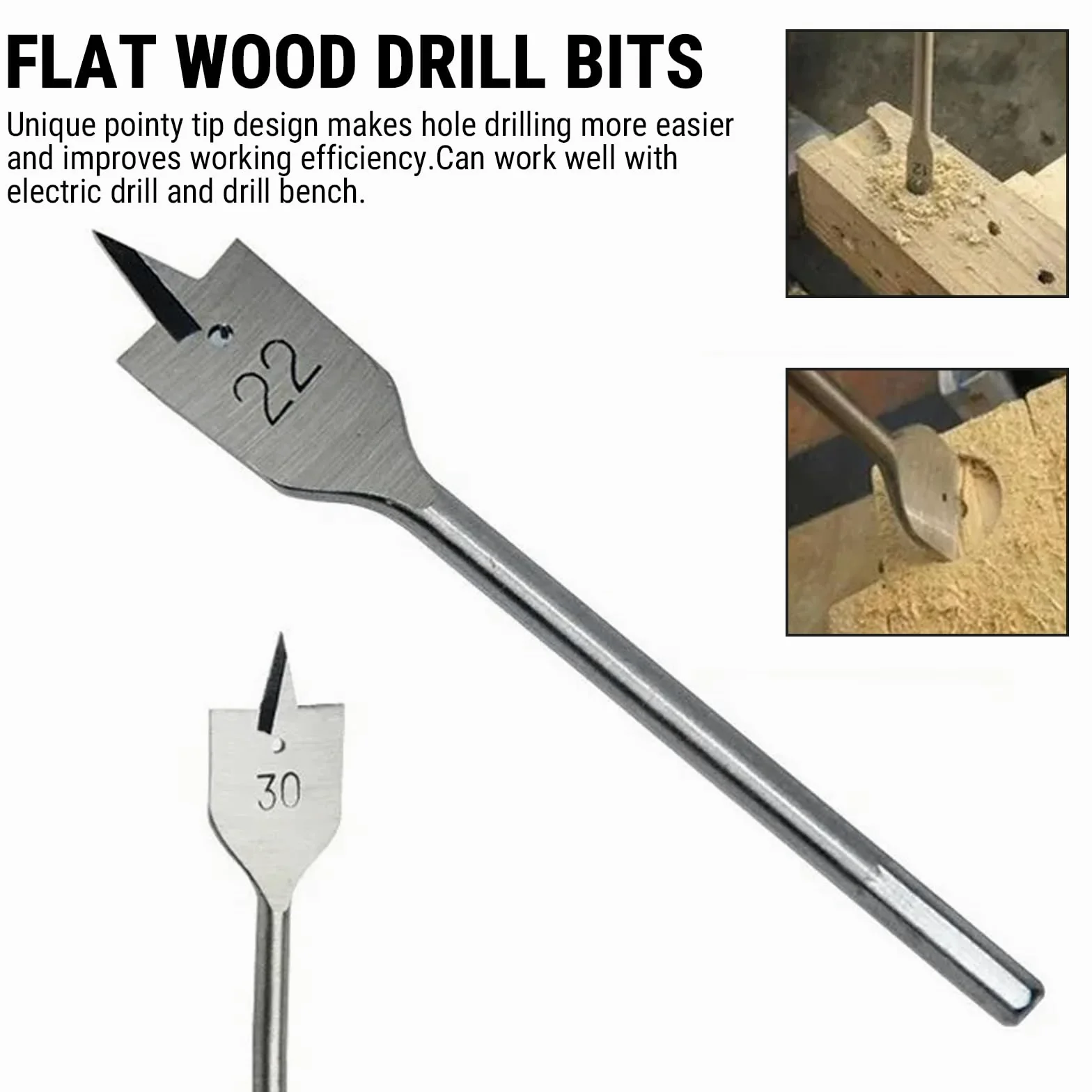 13 Piezas Brocas Planas, 6-25mm Juego De Brocas De Pala, Acero Al Carbono Para Madera, PVC Y Plásticos