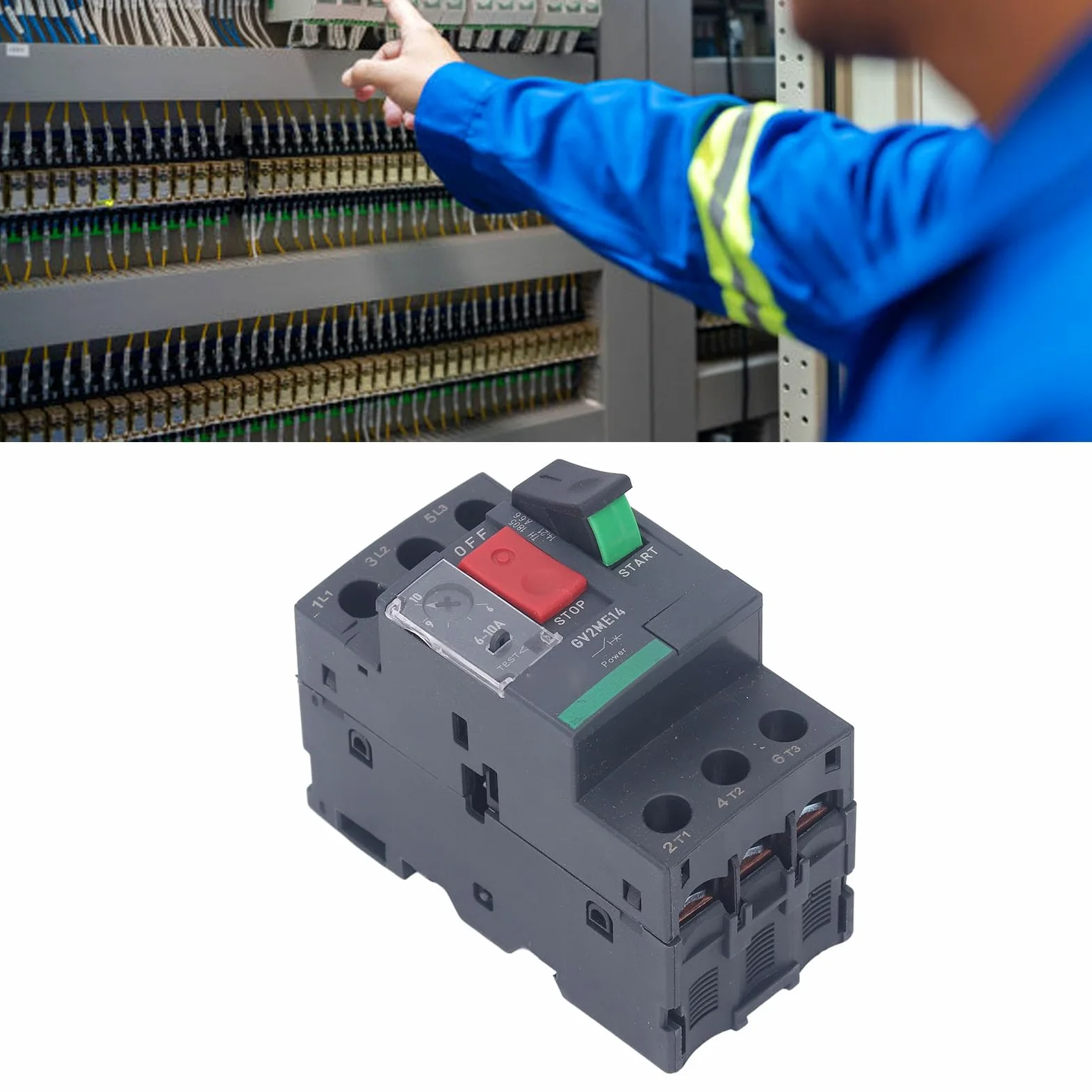 Disyuntor Magnético Térmico del Motor para Protección del Motor AC690V, Funcionamiento Estable y Seguro para Uso Industrial (GV2-ME14 6-10A)