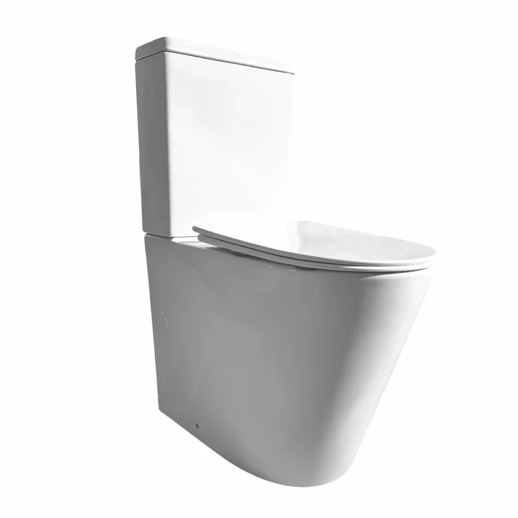 Inodoro Adaptado para Personas con Movilidad Reducida - WC con Sistema Rimless Antibacterias - Váter Ergonómico con Tapa UF Amortiguada y Altura Accesible - Salida Dual Eficiente