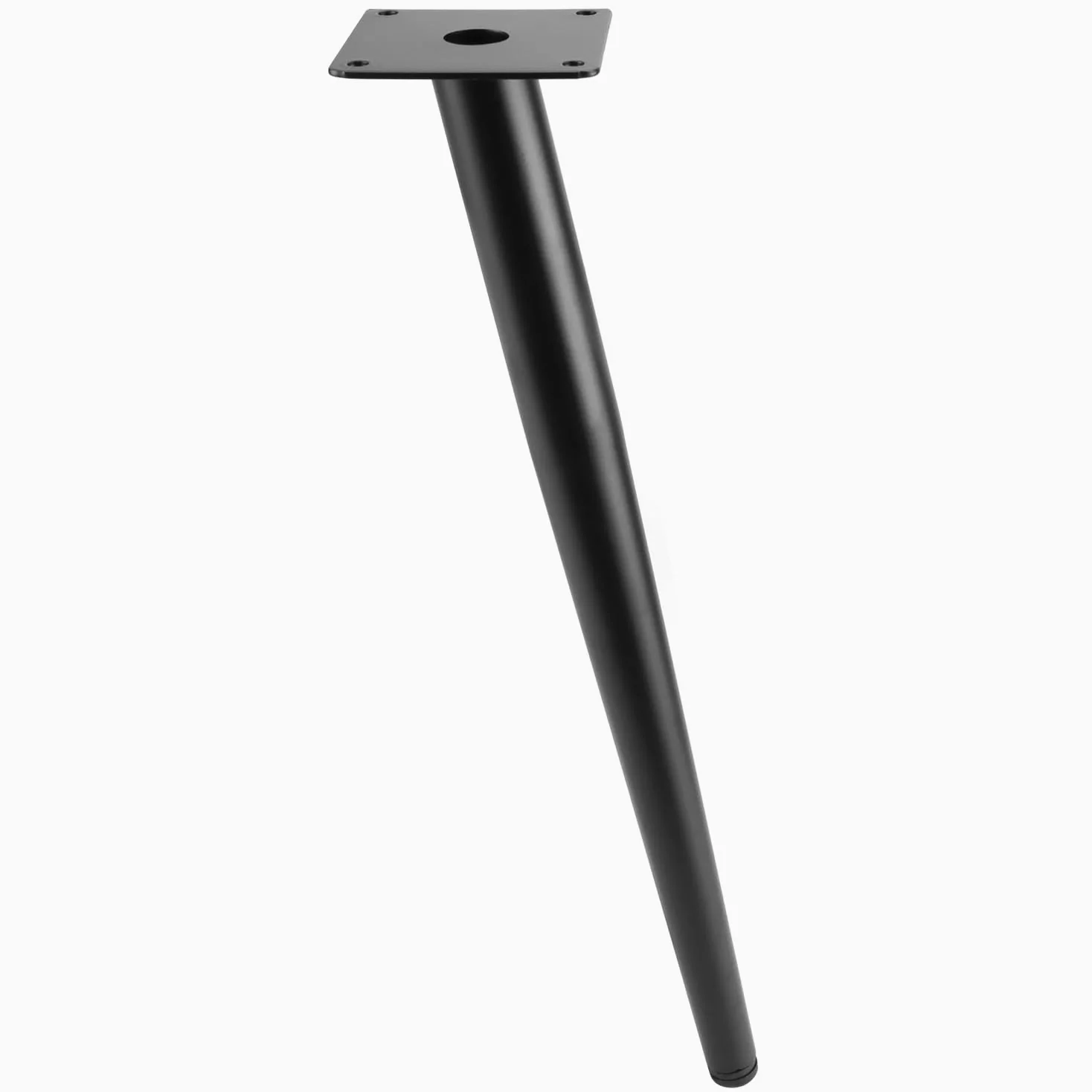 QWORK® Juego de 4 Patas para Muebles Inclinado - 40 cm Acero - con Tapas Resistentes a los Arañazos - para Mesa de Centro/Mesita de Noche/Gabinetes/Sillas
