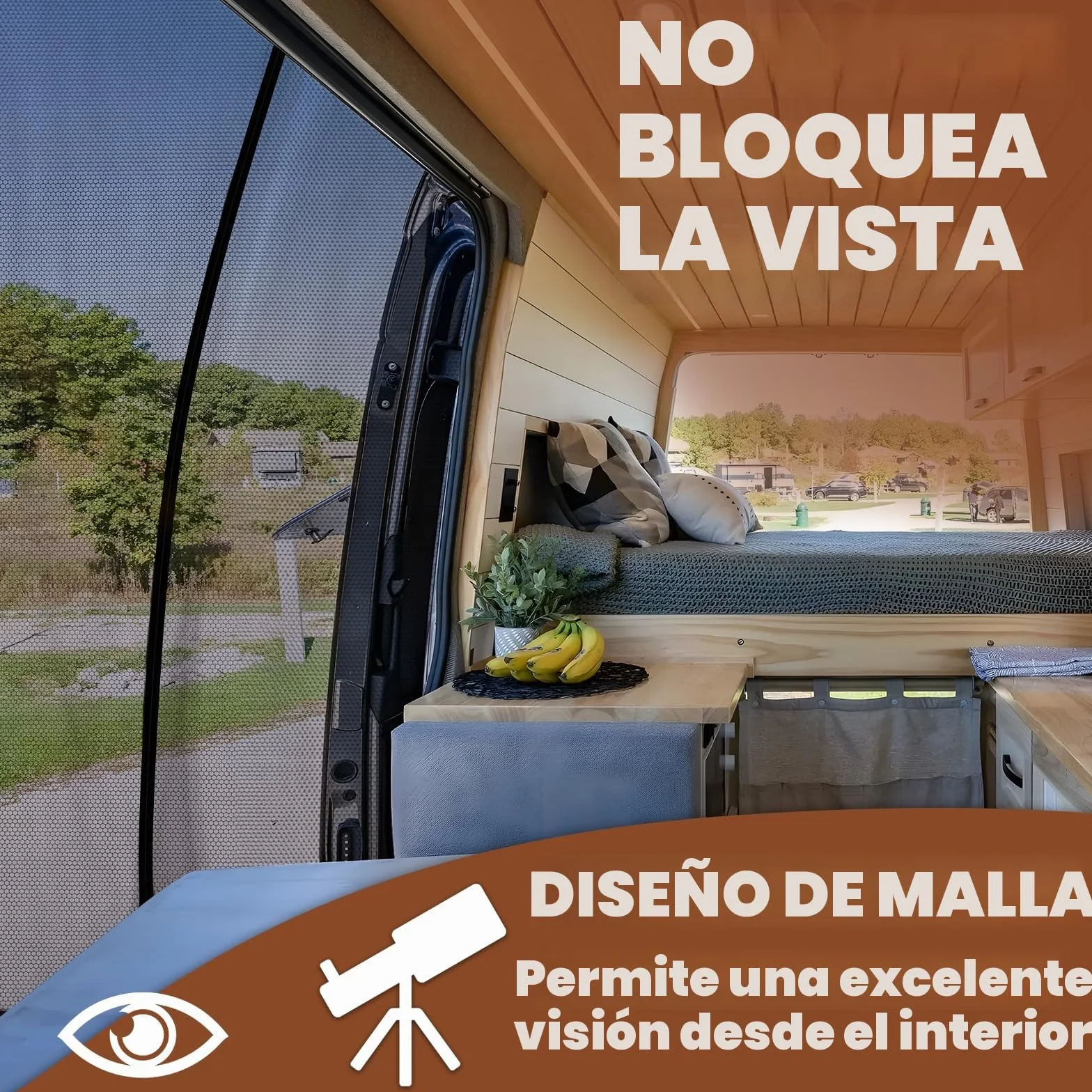 ZATOOTO Mosquitera Magnética para VW T5 T6 para Puerta Corredera - Cortinas Anti-Insectos para Camper Coche Furgonetas - Protección Solar Puerta Lateral Camping