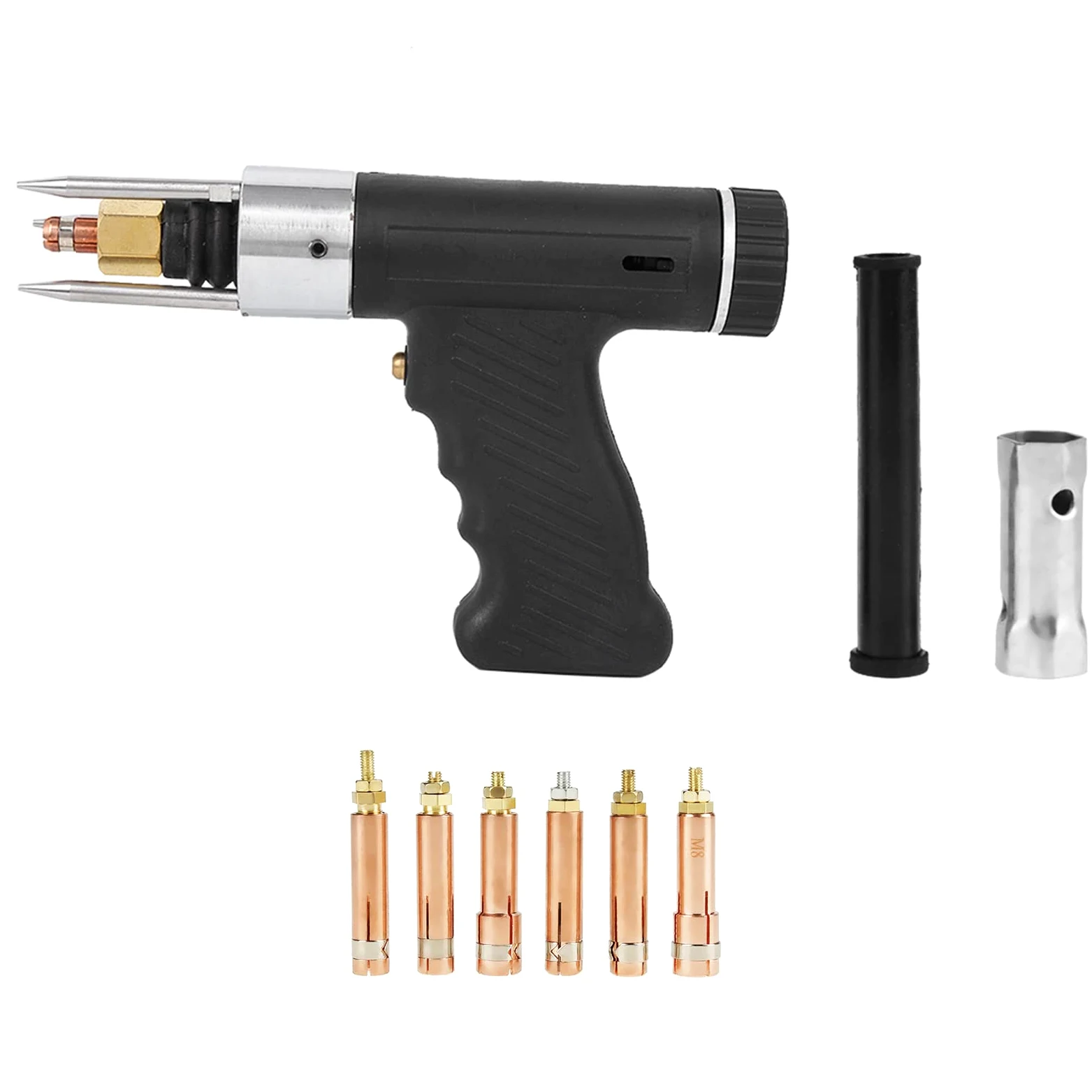 Pistola de Soldadura de Pernos, Pistola de Soldadura de Pernos de Descarga de Capacitor con Juego de Soplete de Soldadura de Pinza M3 a M10 de 6 Piezas