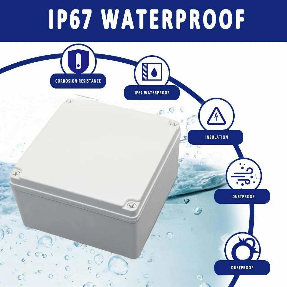 SUPERTOOL Caja para proyectos, cubierta de plástico ABS IP67, caja de conexiones electrónica, impermeable, caja de instrumentos DIY (1 unidad, 250 x 150 x 100 mm)