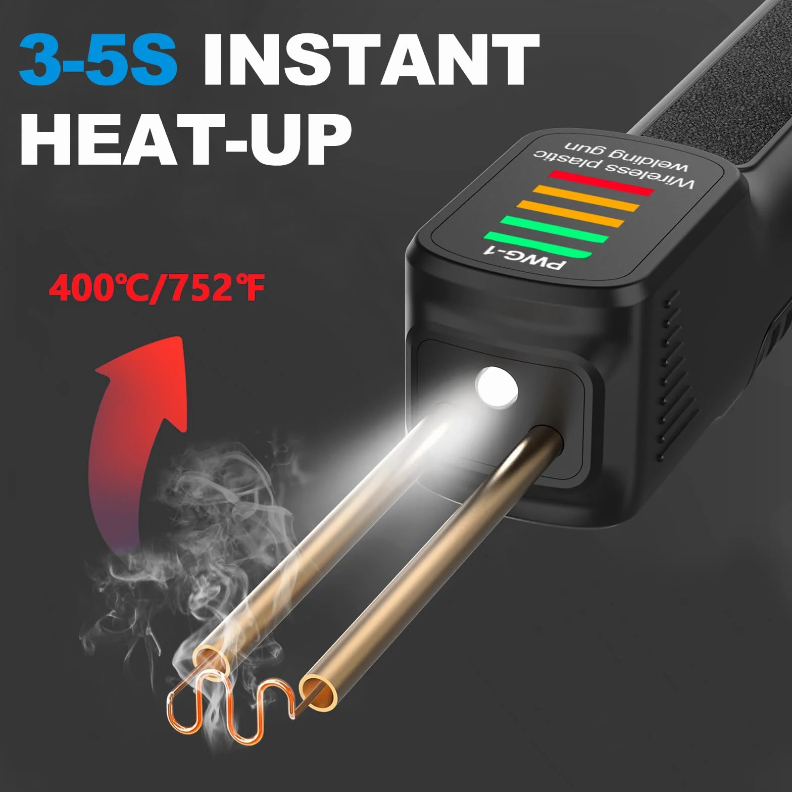 Estación de Soldadura de Plástico Inalámbrica, 100 W Mini Máquina de Soldar Portátil (200 Clavos de Plástico, con LED, Carga USB, Reparación de Soldadura a Pilas)