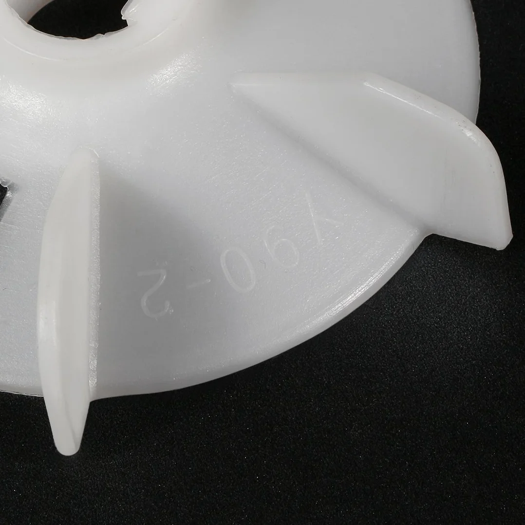 sourcing map 1Pcs 130 * 24mm Reemplazo de eje redondo Plástico blanco 6 Impulsor Paleta de ventilador del motor